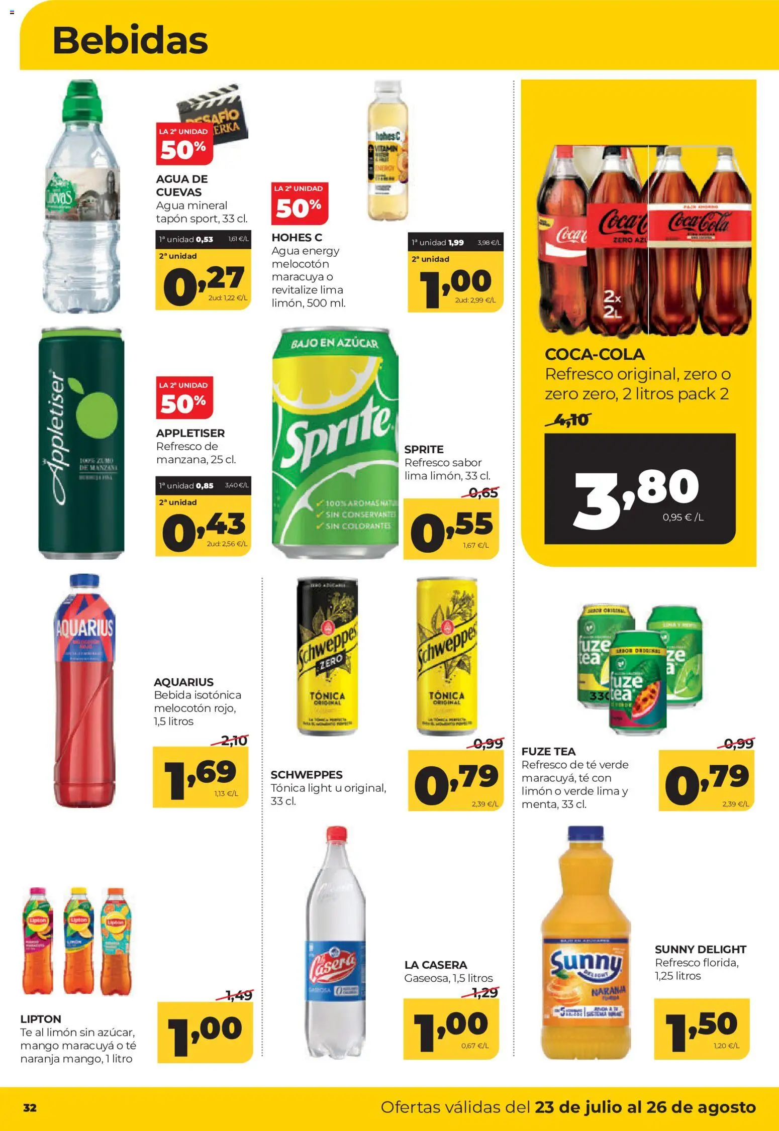 Alimerka folleto Castilla y León │ válido desde el 23/07/2026 | Página: 32 | Productos: Lima, Té, Ρούτερ, Agua mineral
