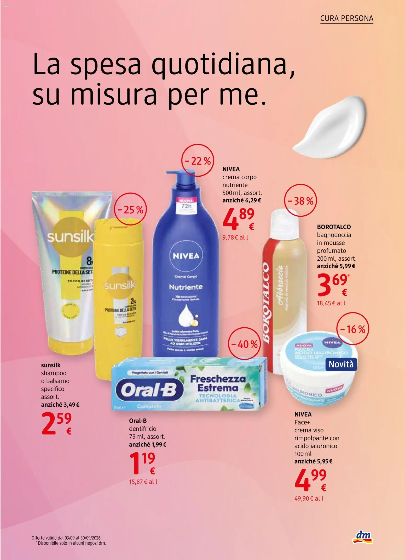 Volantino dm drogerie markt del 03/09/2026 | Pagina: 3 | Prodotti: Shampoo, Balsamo, Crema, Dentifricio