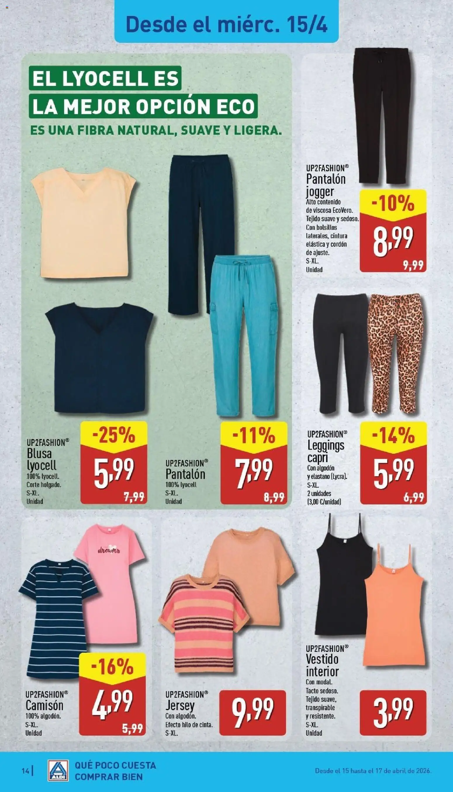 Aldi folleto Península │ válido desde el 13.04.2026 | Página: 14 | Productos: Blusa, Camisón