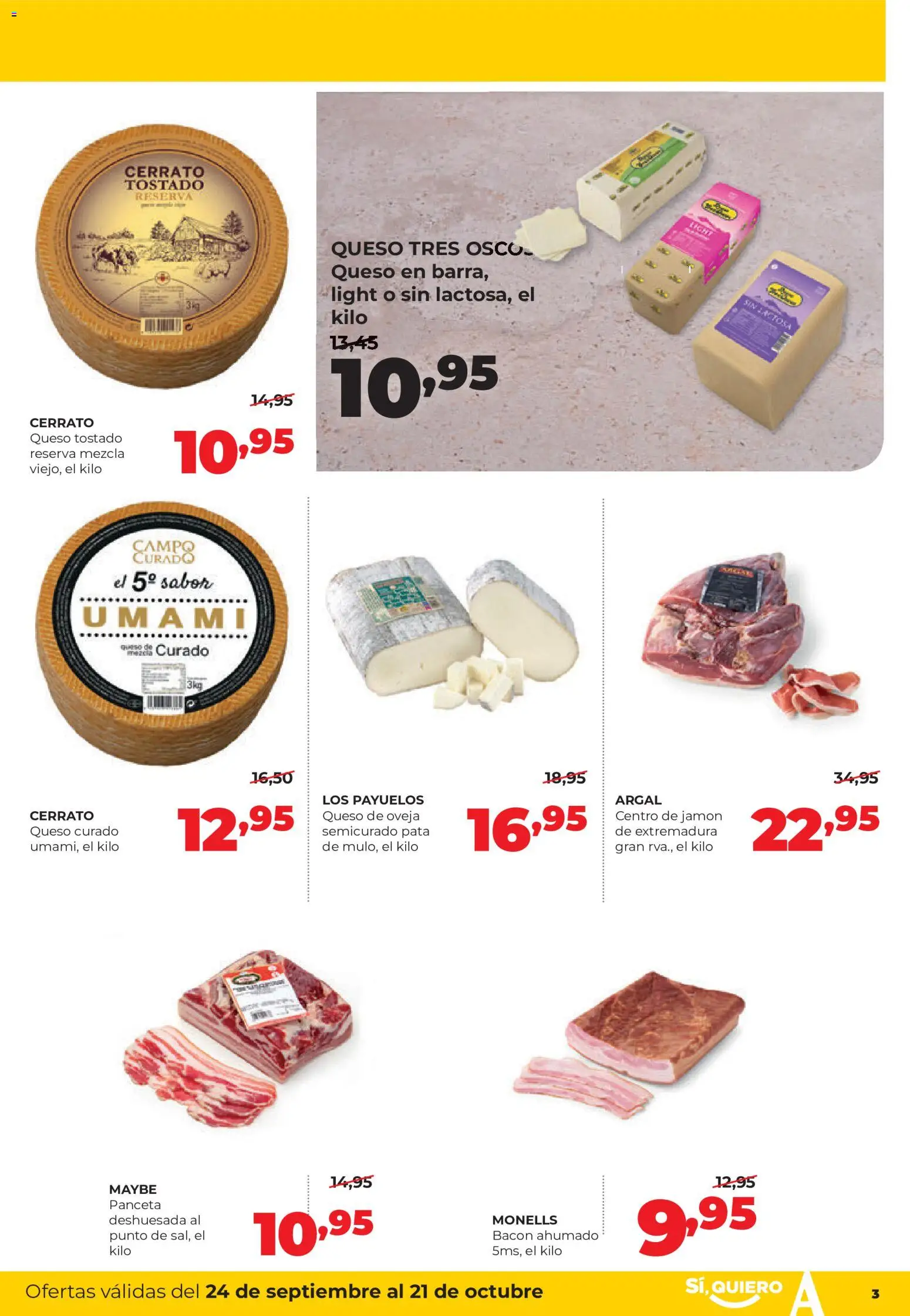 Alimerka folleto Castilla y León │ válido desde el 24/09/2026 | Página: 3 | Productos: Queso, Panceta, Jamón, Queso curado
