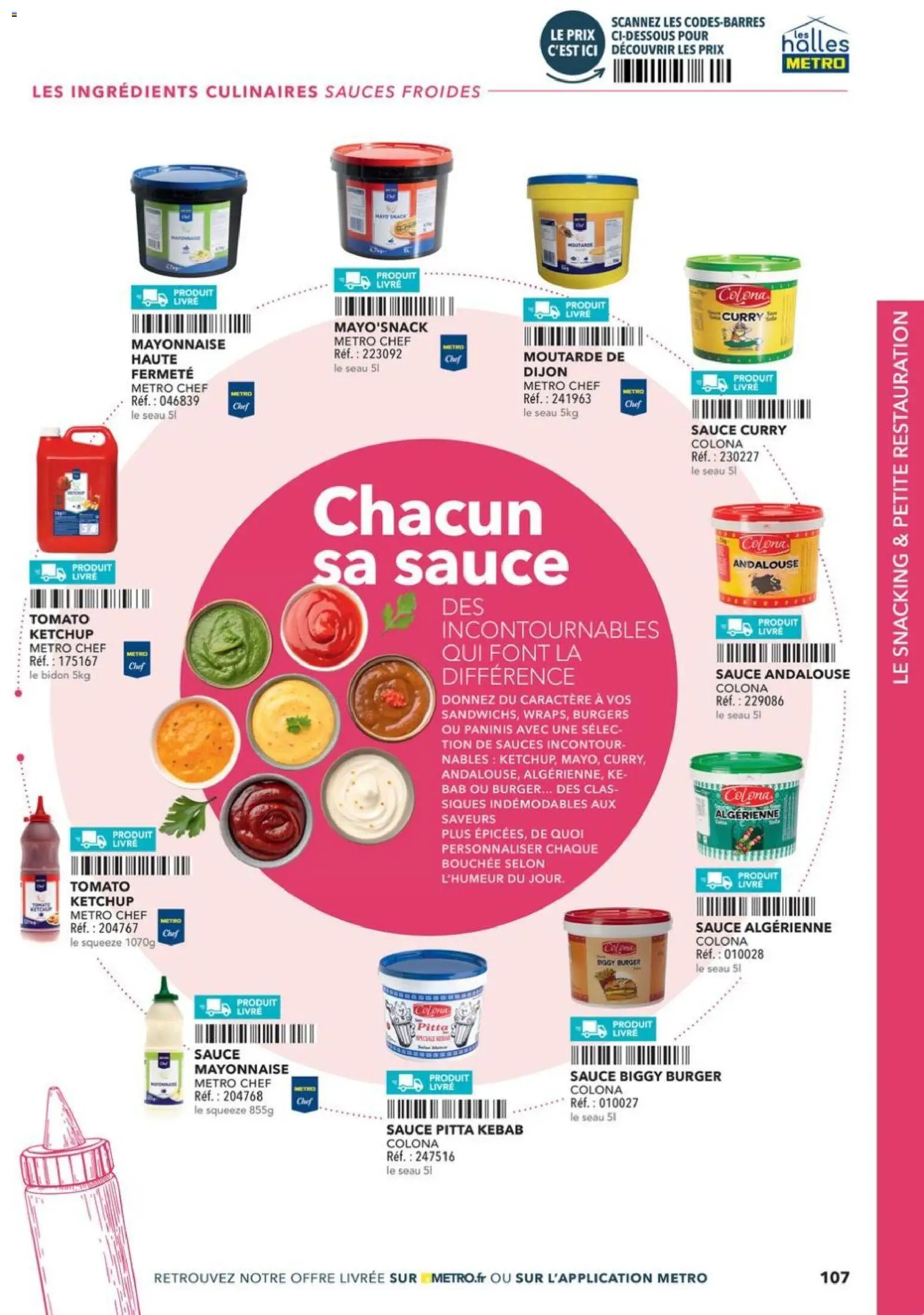 {H1} | Page: 107 | Produits: Mayonnaise, Moutarde, Livre, Ketchup