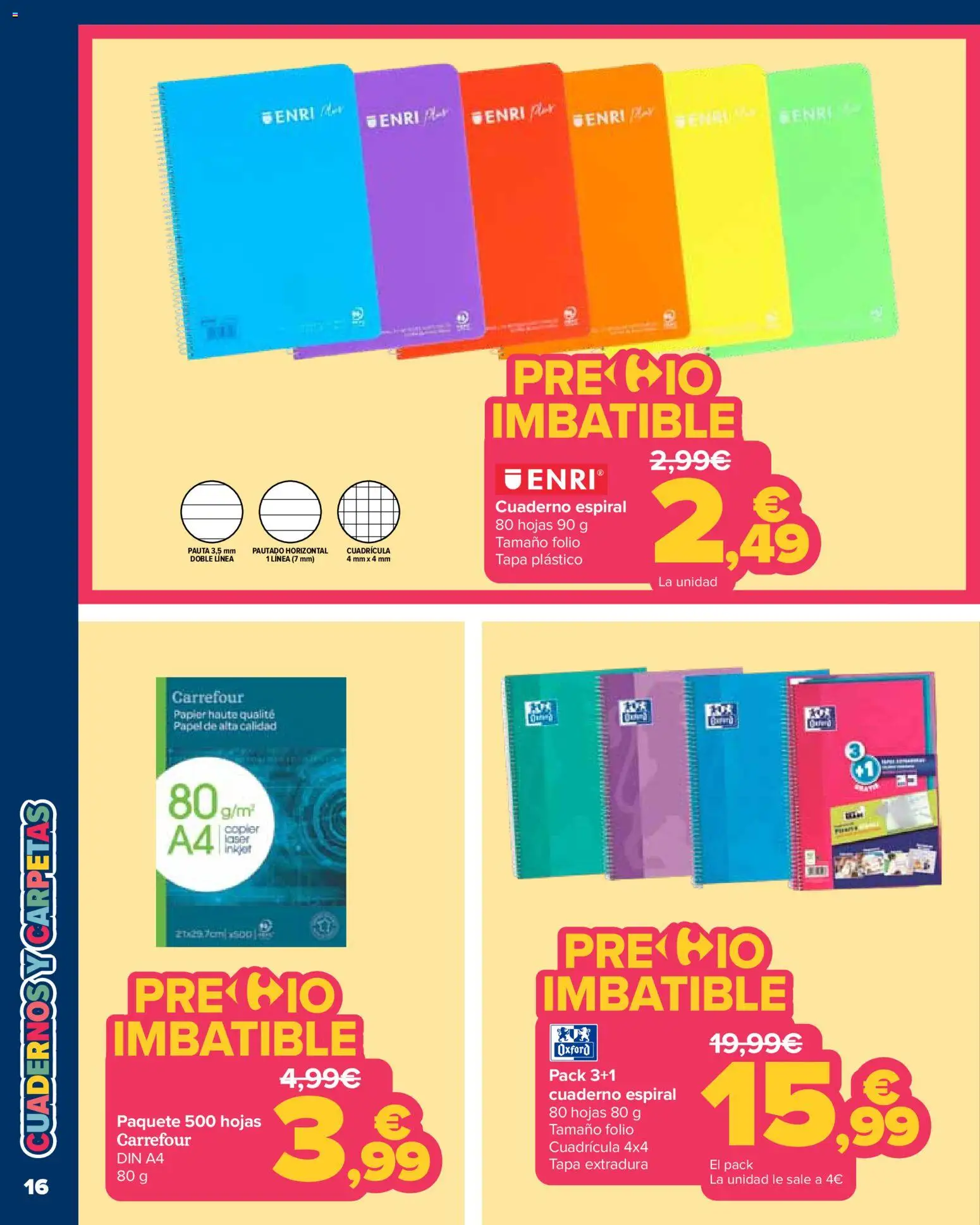 Carrefour Vuelta al cole │ válido desde el 18/08/2026 | Página: 16 | Productos: Cuadernos