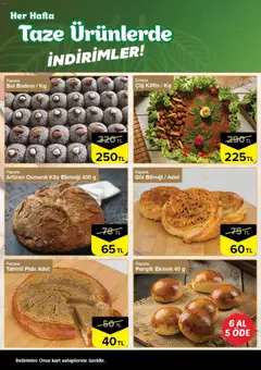 01 Ekim 2026 tarihinden itibaren geçerli olan Onur Market kataloğu önizlemesi | Sayfa: 4 | Ürünler: Gül, Ekmek, Badem