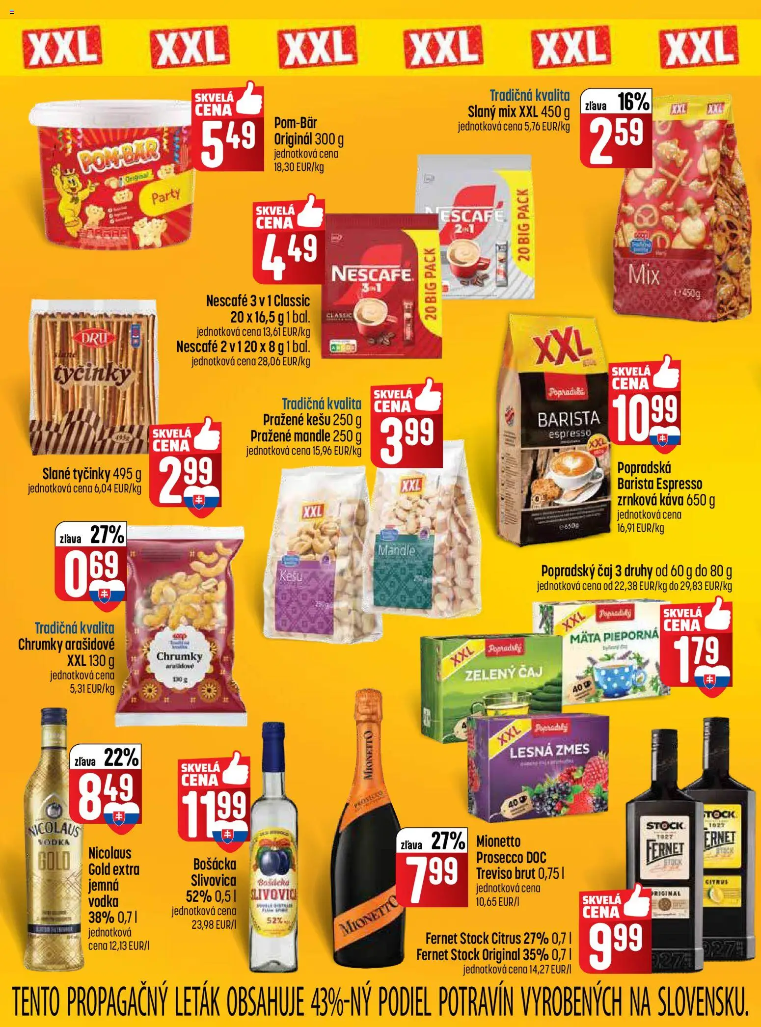 Nové COOP Jednota akcie – leták je platný od 16.04.2026 | Strana: 6 | Produkty: Káva, Prosecco, Slivovica, Vodka
