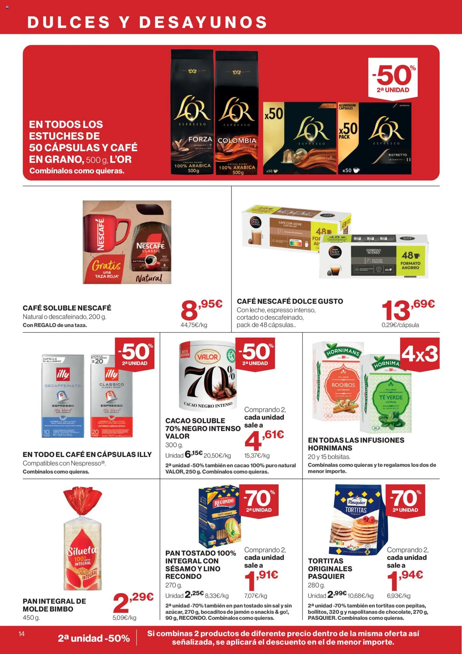 Supercor Canarias │ válido desde el 10/09/2026 | Página: 14 | Productos: Café con leche, Pan, Dulces, Sal