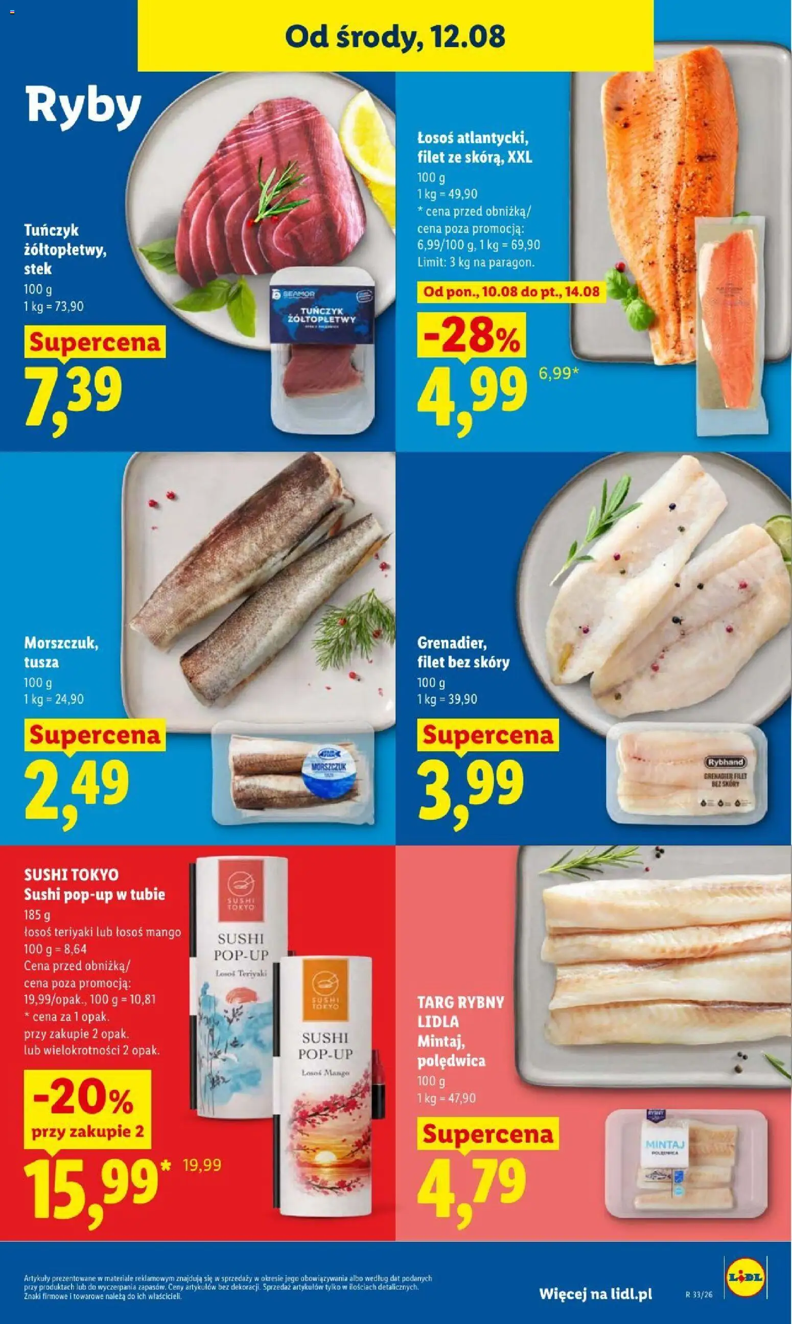 Lidl gazetka od 12.08.2026 | Strona: 63 | Produkty: Mango, Tuńczyk, Filet, Morszczuk