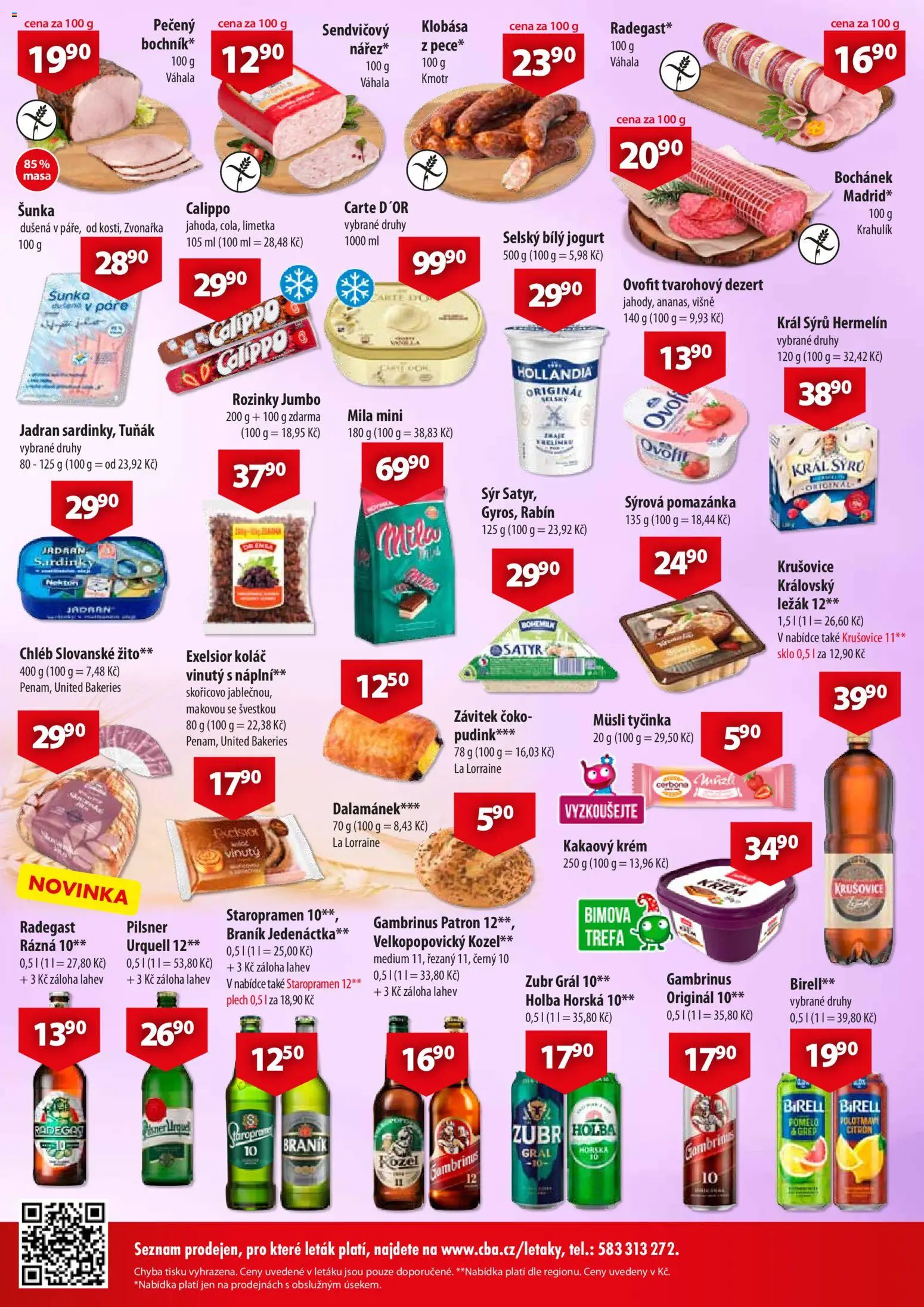 CBA leták - Market od 28.10.2026 | Strana: 2 | Produkty: Tvarohový dezert, Hollandia, Müsli, Dalamánek