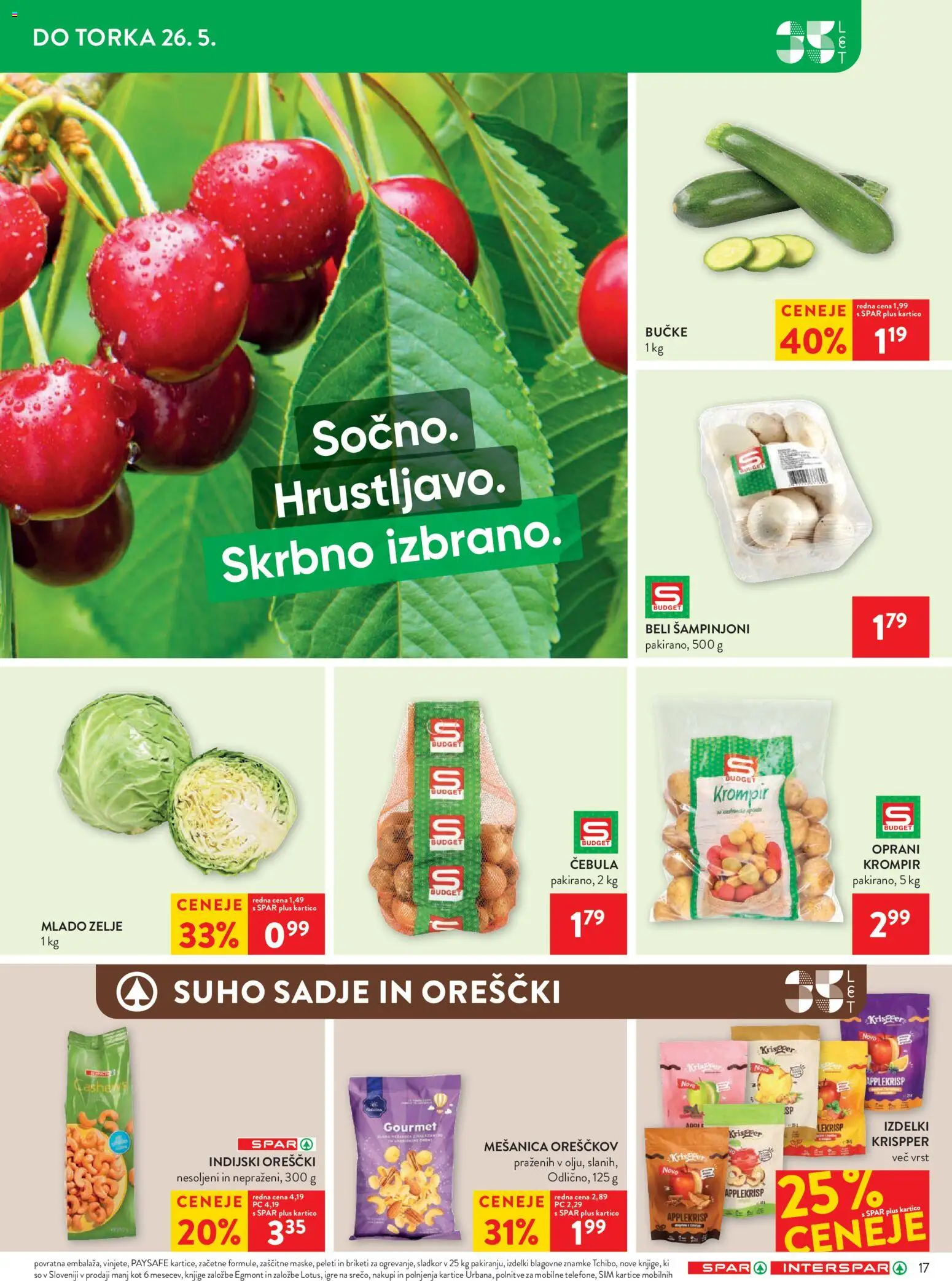 Novi Spar katalog ponudbe – veljaven od 20.05.2026 | Stran: 21 | Izdelki: Suho sadje, Orescki, Sadje, Sladkor