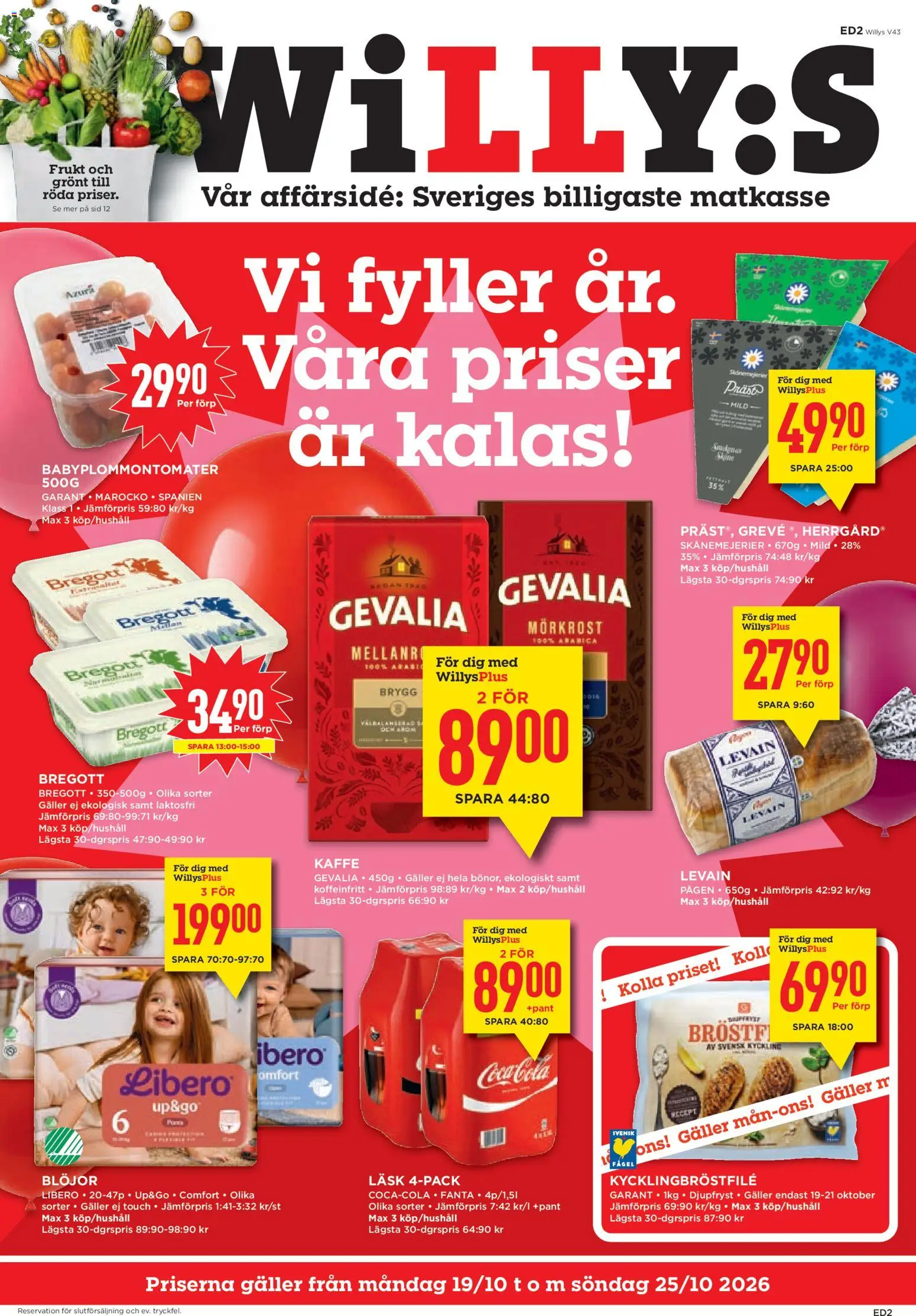 Willys reklamblad aktuell från 19/10/2026 | Sida: 1