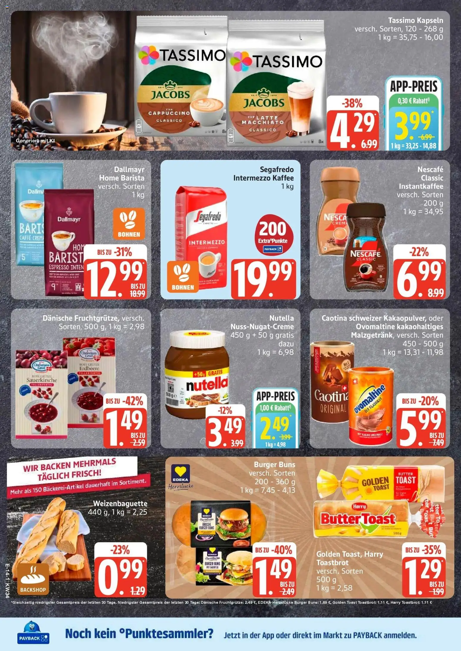 Edeka Prospekt Lübeck (ab 17.08.2026) » Angebote Online | Seite: 18 | Produkte: Ovomaltine, Kaffee, Toastbrot, Segafredo