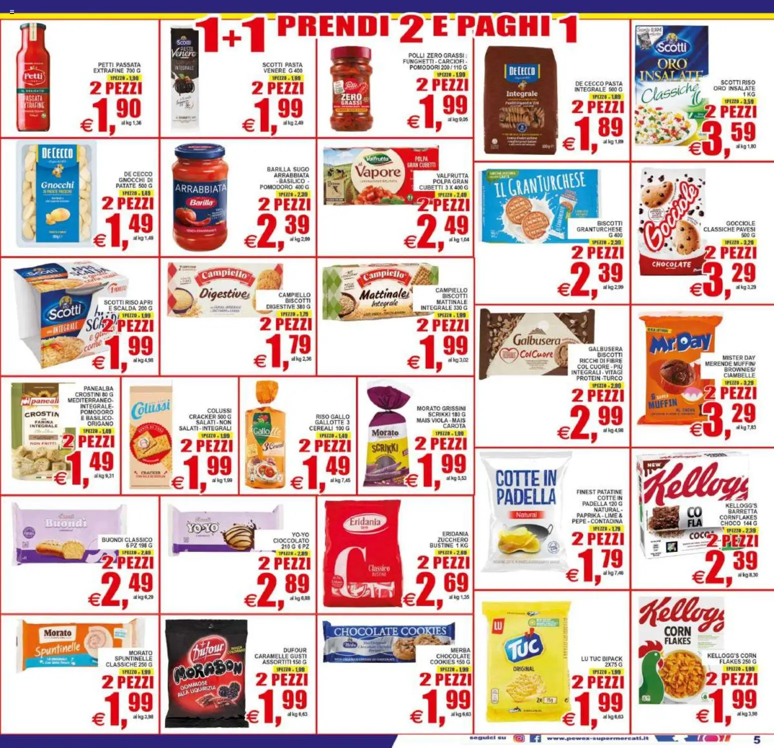 Volantino Pewex del 01/07/2026 | Pagina: 5 | Prodotti: Ciambelle, Patate, Farina, Muffin