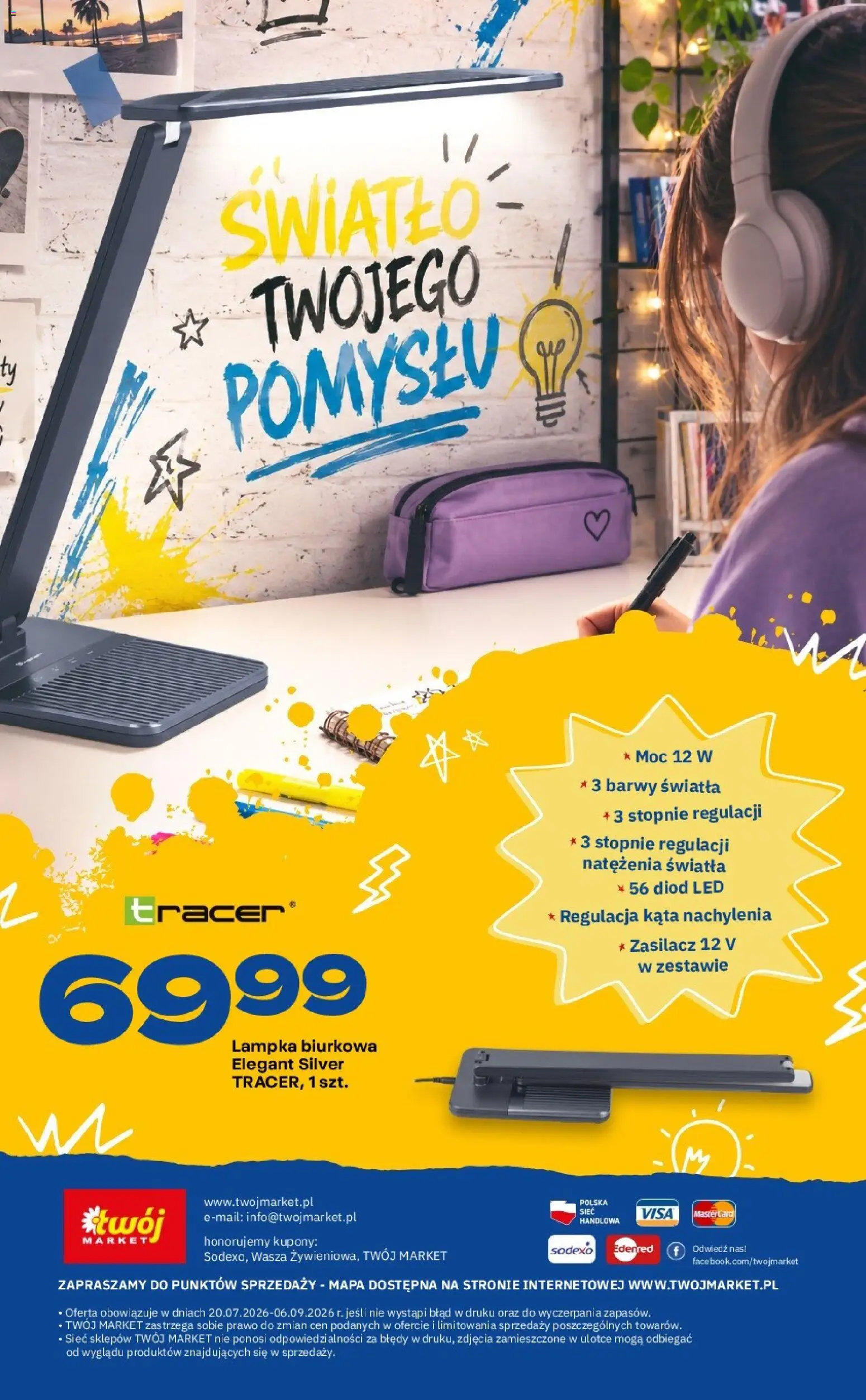 Twój Market gazetka - Katalog szkolny od 20.07.2026 | Strona: 44 | Produkty: Lampka biurkowa