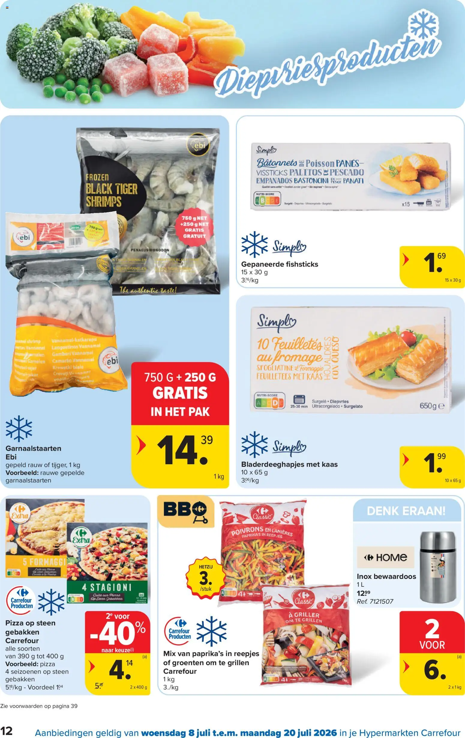 {H1} | Pagina: 12 | Producten: Pizza, Fogyasztásmérő, Kekszek, Kaas