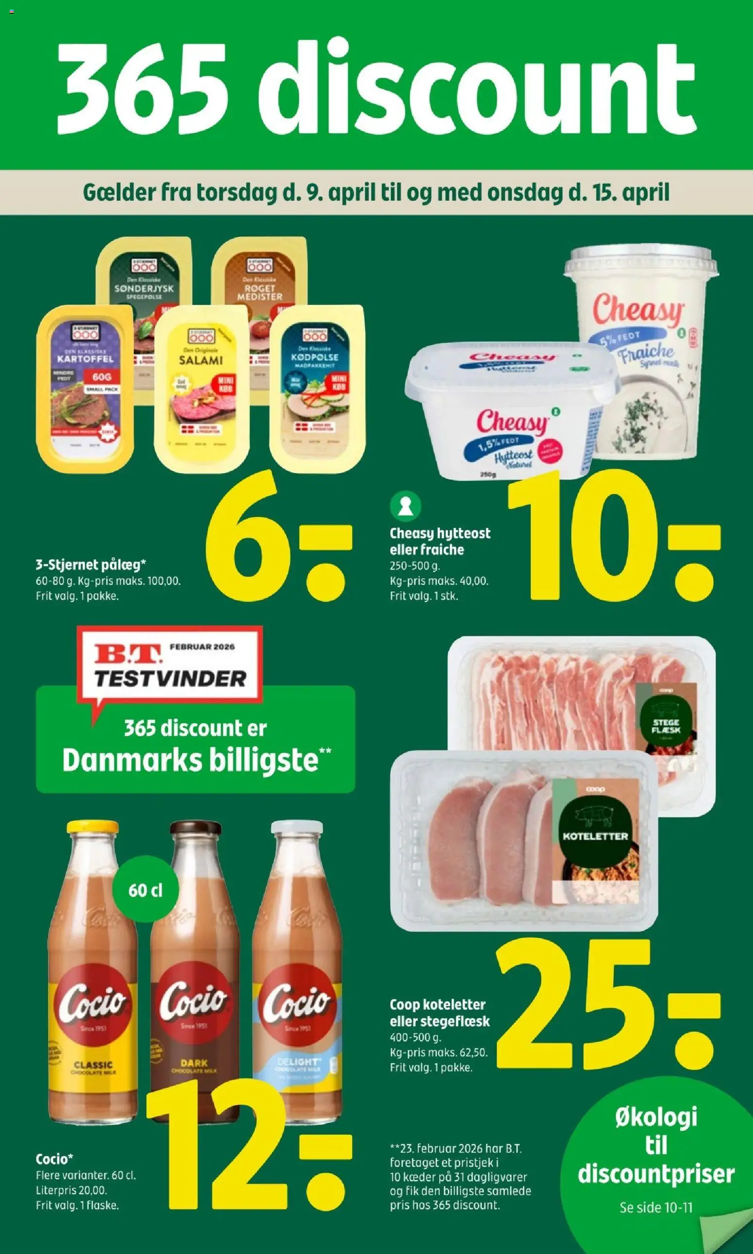 Coop 365 tilbudsavis – gyldig fra 09/04/2026 | Side: 1 | Produkter: Dagligvarer, Salami, Koteletter, Hytteost
