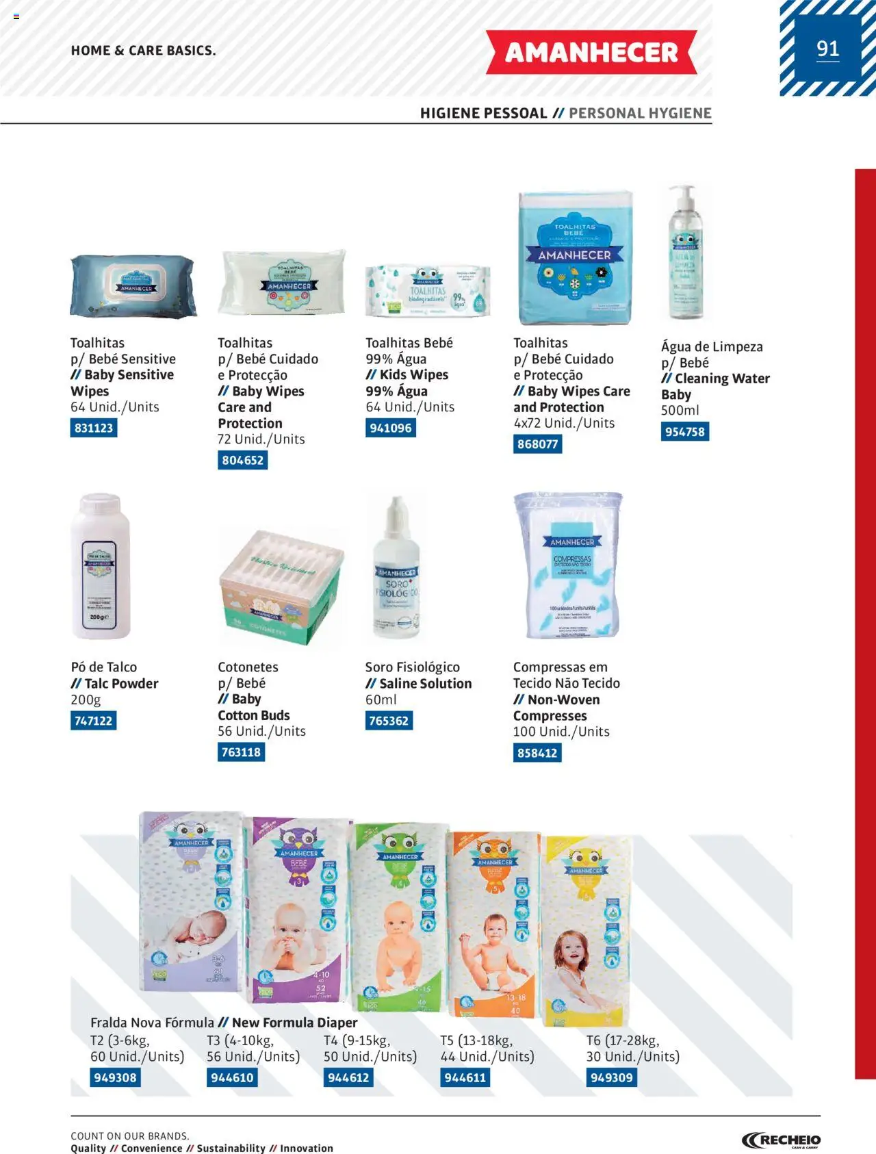 Recheio Amanhecer │ válido de 11.07.2024 | Página: 91 | Produtos: Agua, Pó, Cotonetes