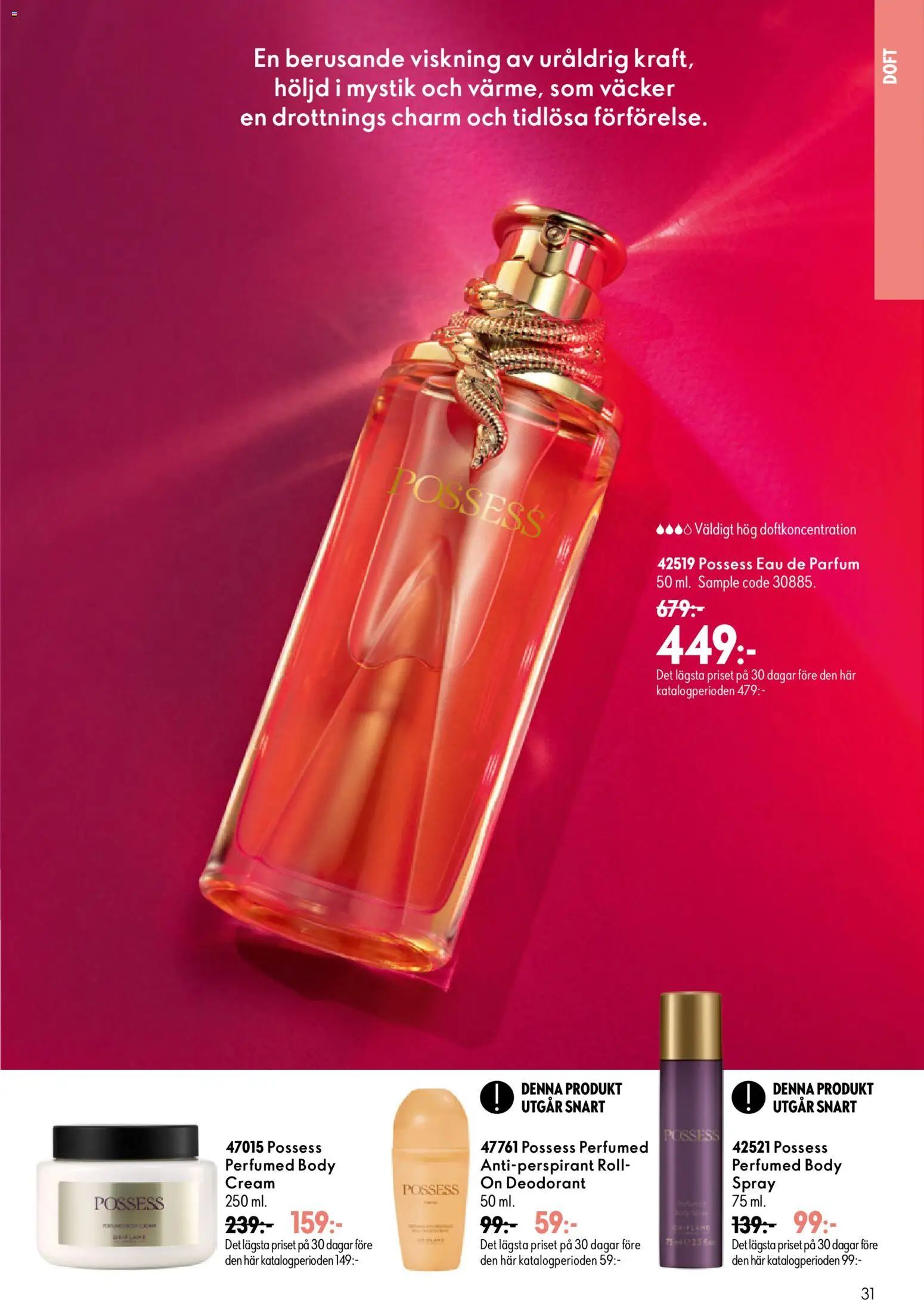 Oriflame reklamblad aktuell från 26/08/2026 | Sida: 31 | Produkter: Doft, Deodorant, Antiperspirant