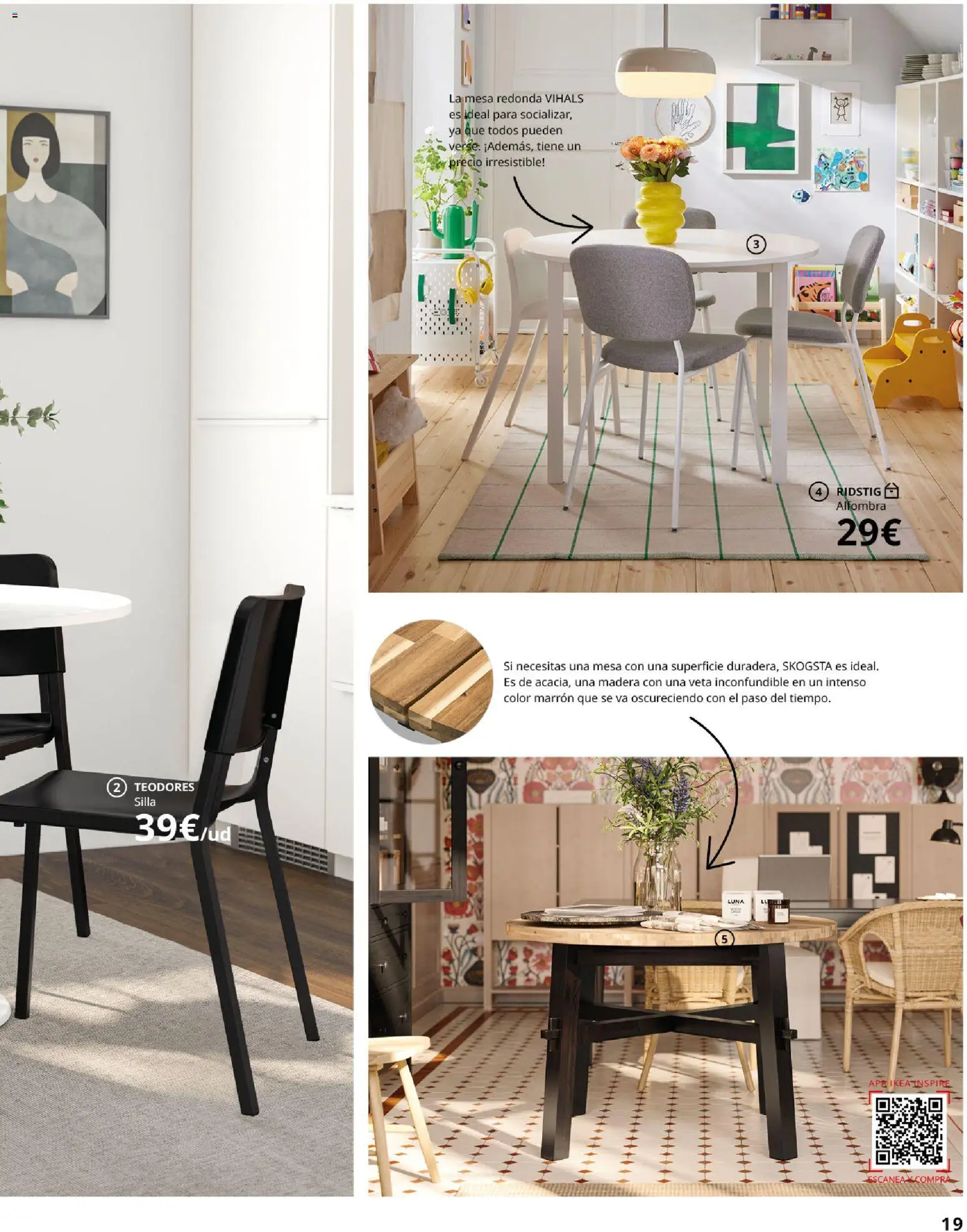 Catálogo IKEA Comedores │ válido desde el 06.03.2026 | Página: 19 | Productos: Mesa, Silla, Alfombra