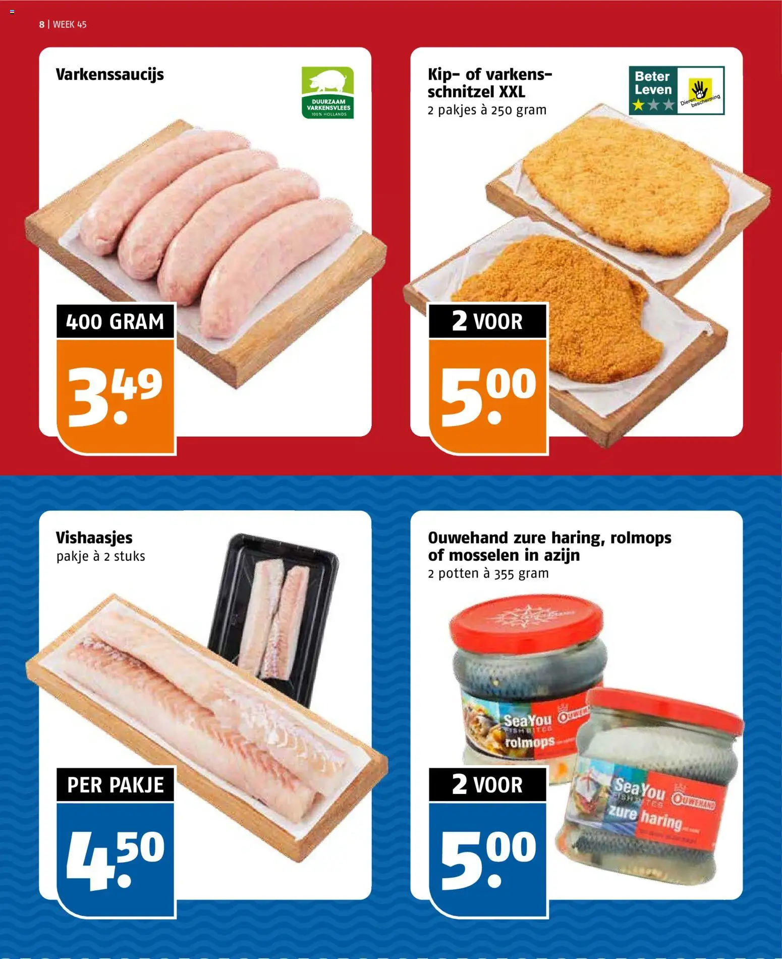 {H1} | Pagina: 8 | Producten: Varkensvlees, Schnitzel, Mosselen, Azijn