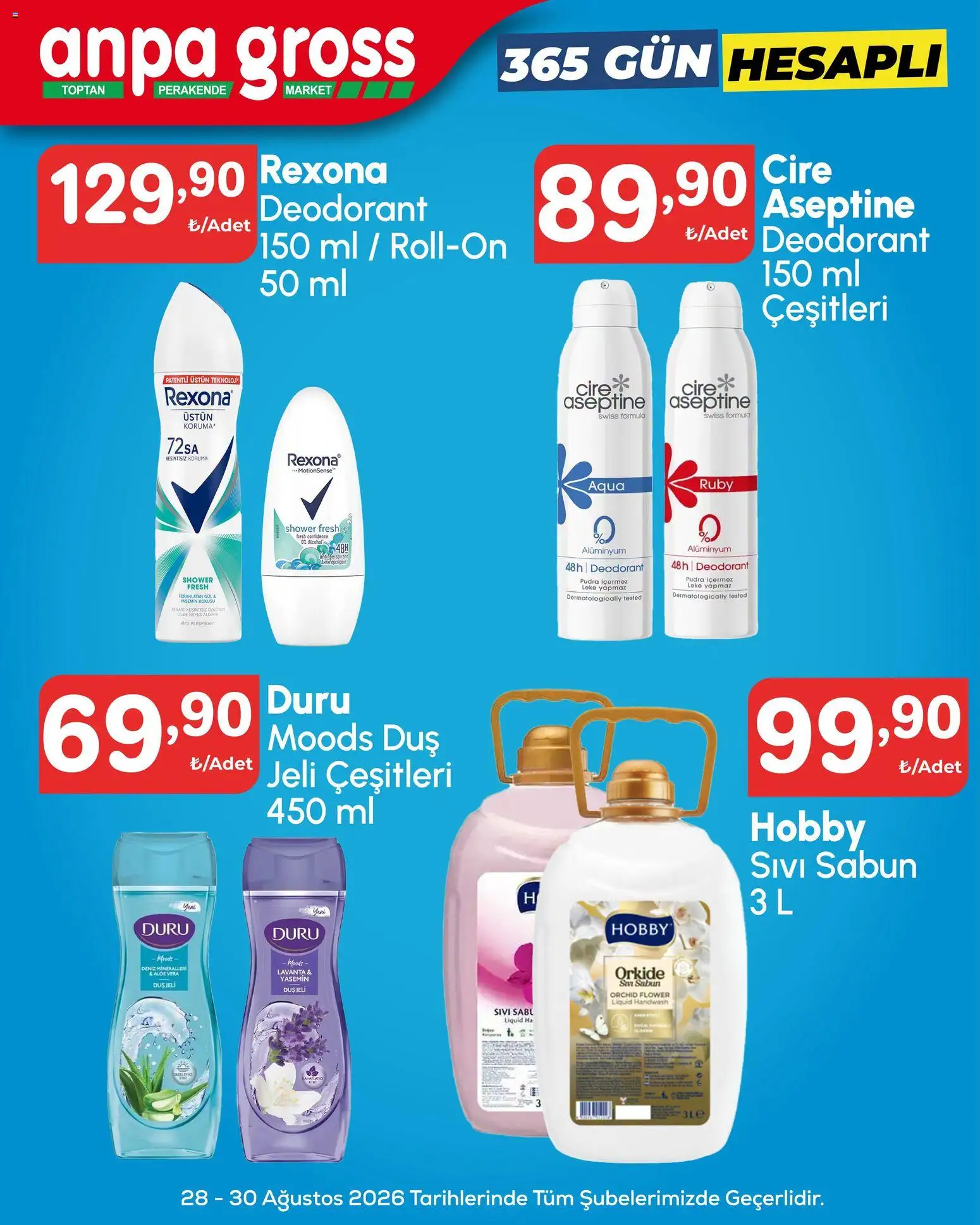 Anpa Gross İndirim - 28 Ağustos 2026 tarihinden itibaren geçerlidir | Sayfa: 11 | Ürünler: Sabun, Deodorant, Antiperspirant, Yasemin
