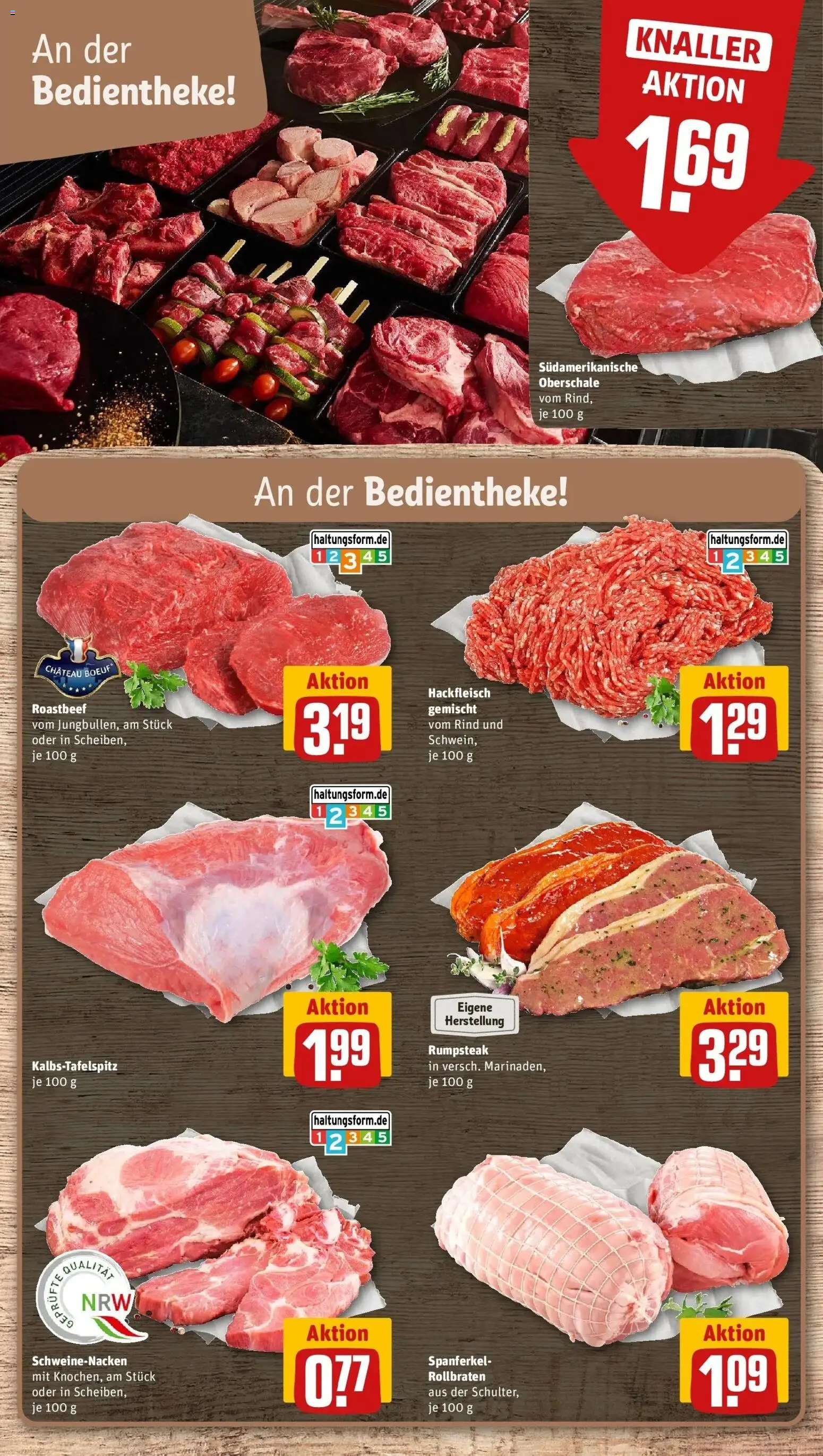 REWE Prospekt ab 07.09.2026 zum Blättern » Angebote | Seite: 8 | Produkte: Rumpsteak, Schweinenacken, Roastbeef, Hackfleisch