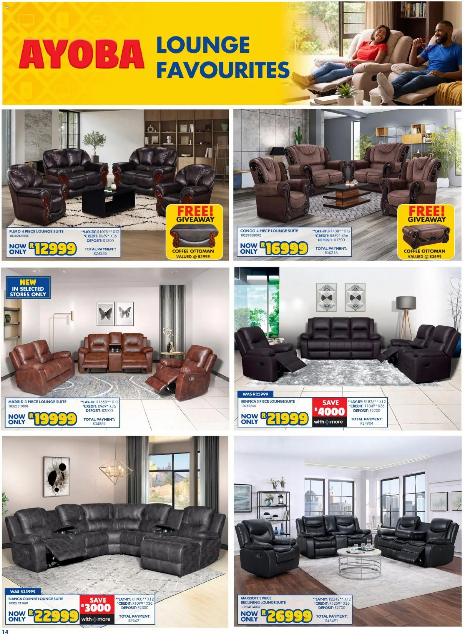 New Russells catalogue – valid from 17/09/2026 | Page: 14 | Products: Lounge suite, Ottoman, Coffee