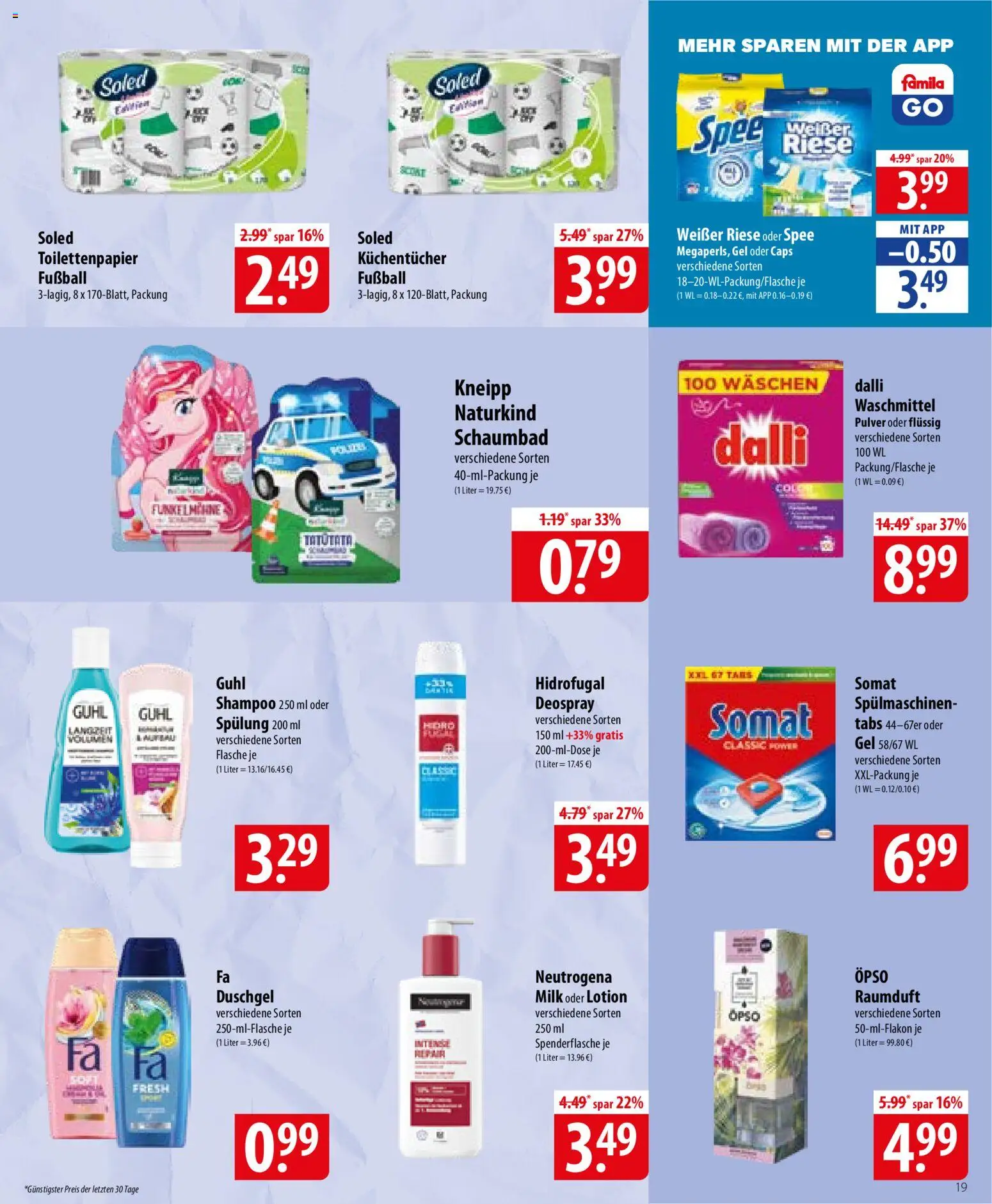 Famila Prospekt 	 – gültig ab 26.05.2026 | Seite: 19 | Produkte: Shampoo, Duschgel, Waschmittel, Deospray