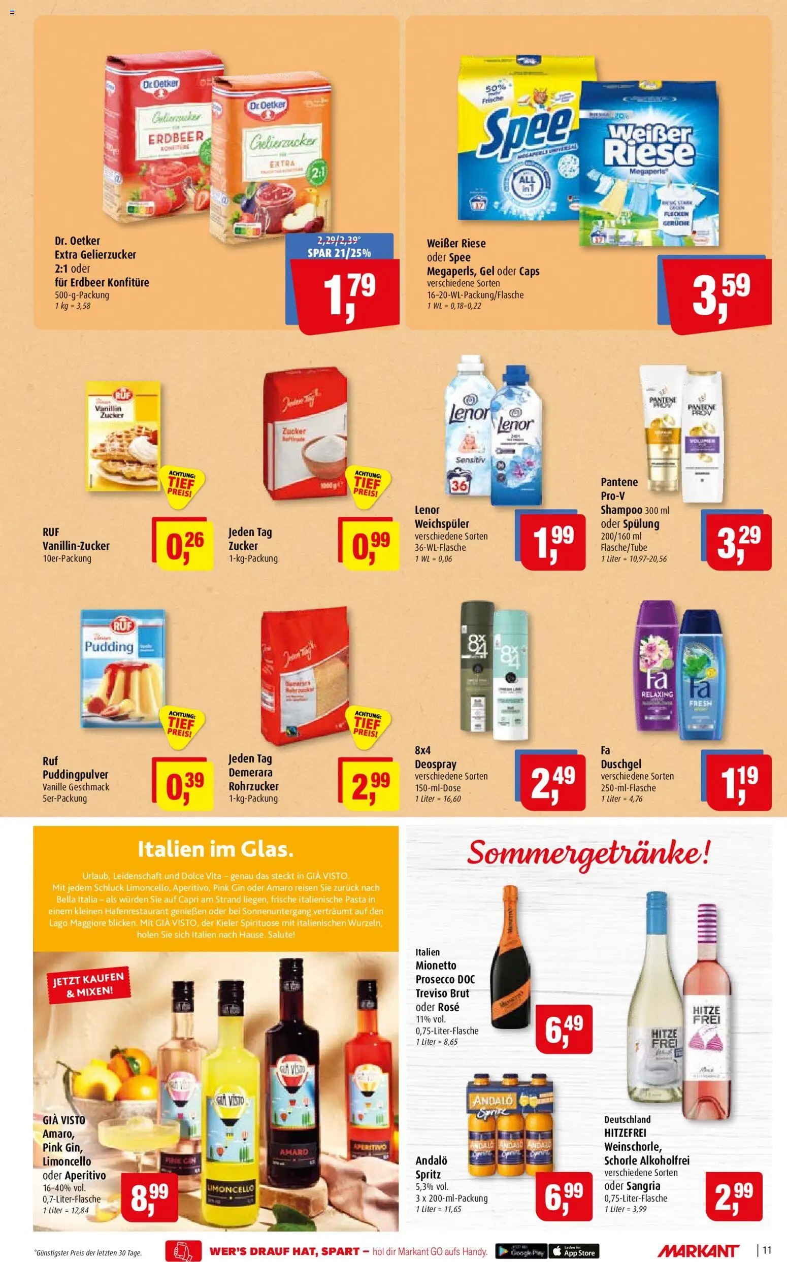 Markant Prospekt – gültig ab 22.06.2026 | Seite: 11 | Produkte: Shampoo, Spee, Weichspüler, Gin