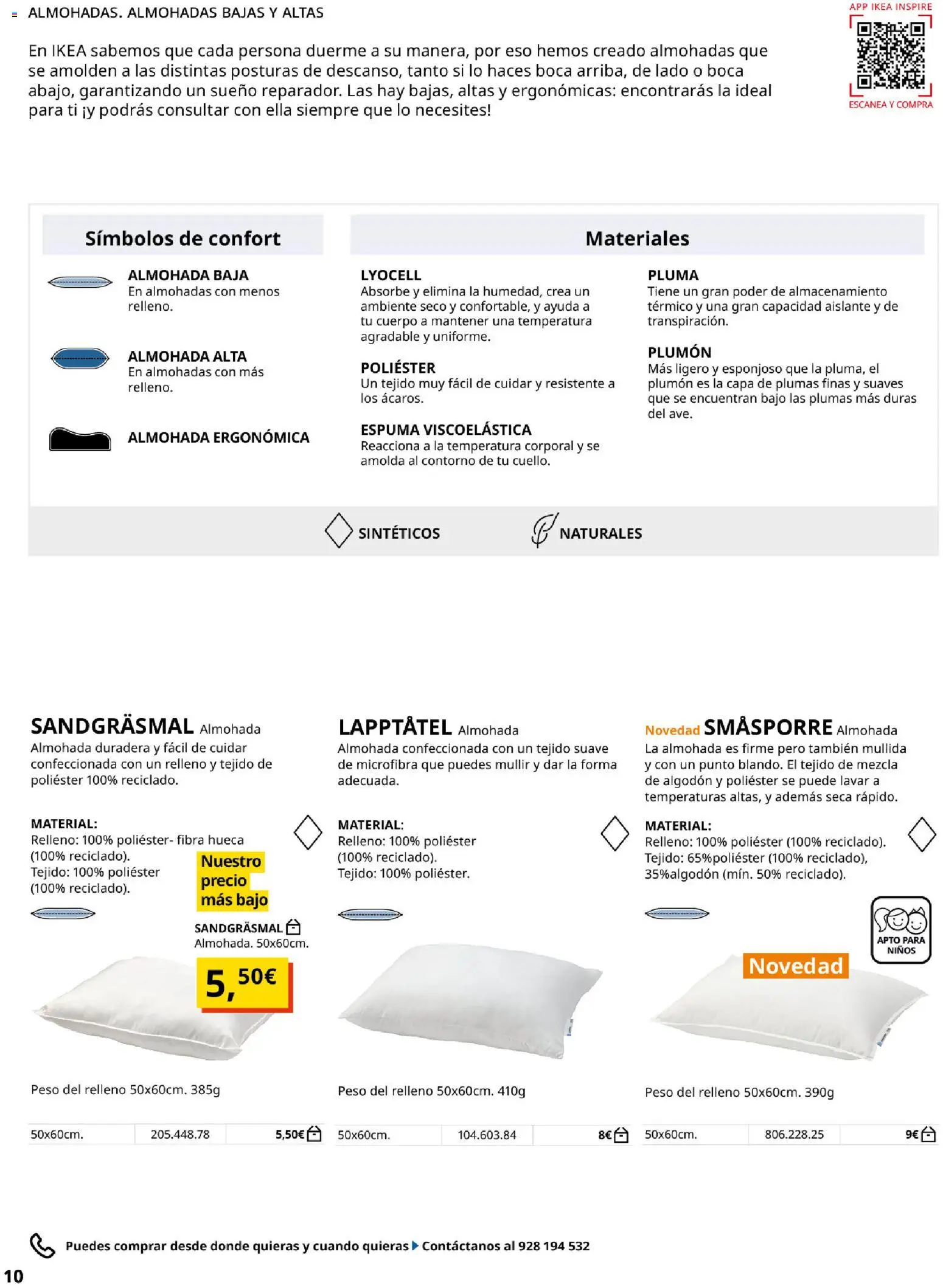 Catálogo IKEA Ropa de Cama │ válido desde el 01/02/2026 | Página: 10 | Productos: Espuma, Algodón, Peso, Almohada