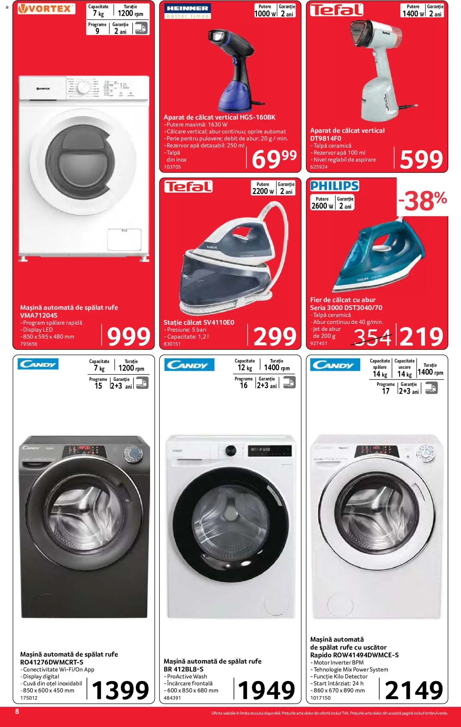 Noul catalog Selgros – valabil de la 02.10.2026 | Pagină: 8 | Produse: Aparat de călcat, Uscător, Aparat, Power