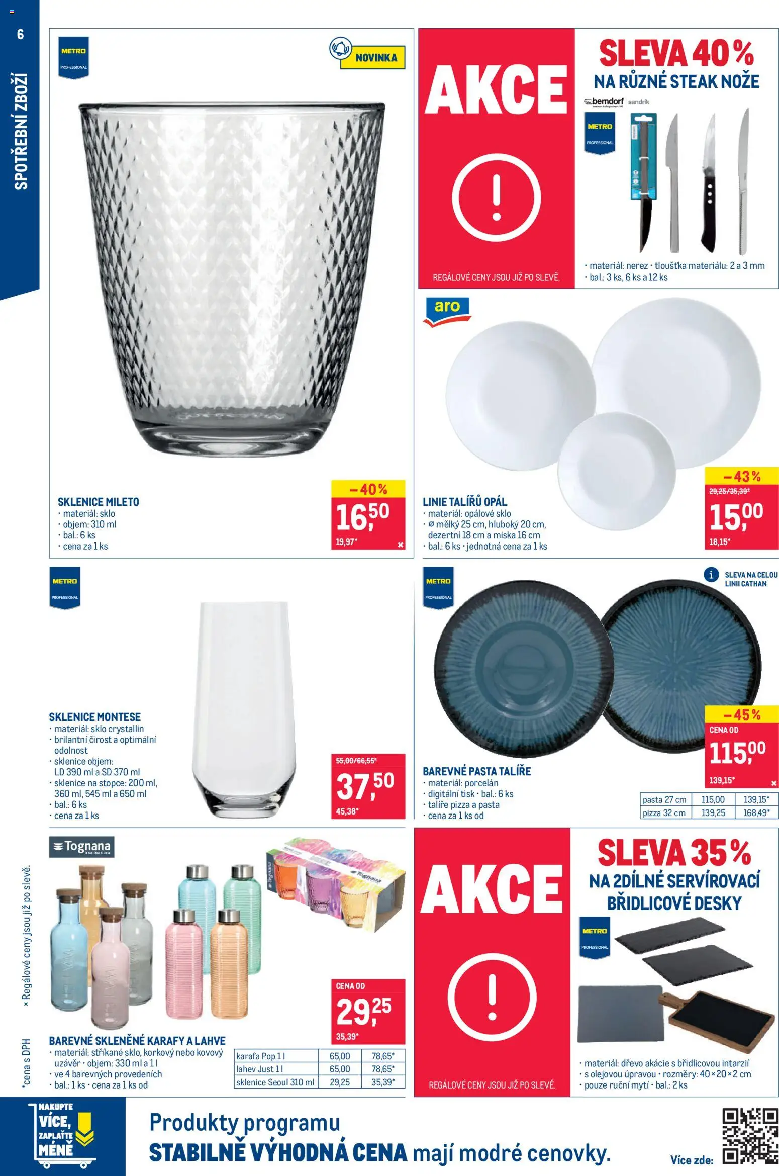 Makro leták - Nepotravinové zboží od 15.07.2026 | Strana: 6 | Produkty: Steak, Desky, Láhev, Sklenice