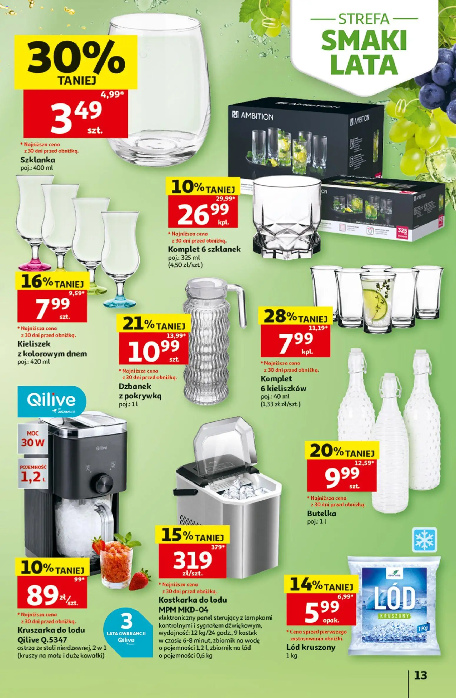 Auchan gazetka - 30 Lat Hipermarket od 02.07.2026 | Strona: 13 | Produkty: Szklanka, Dzbanek