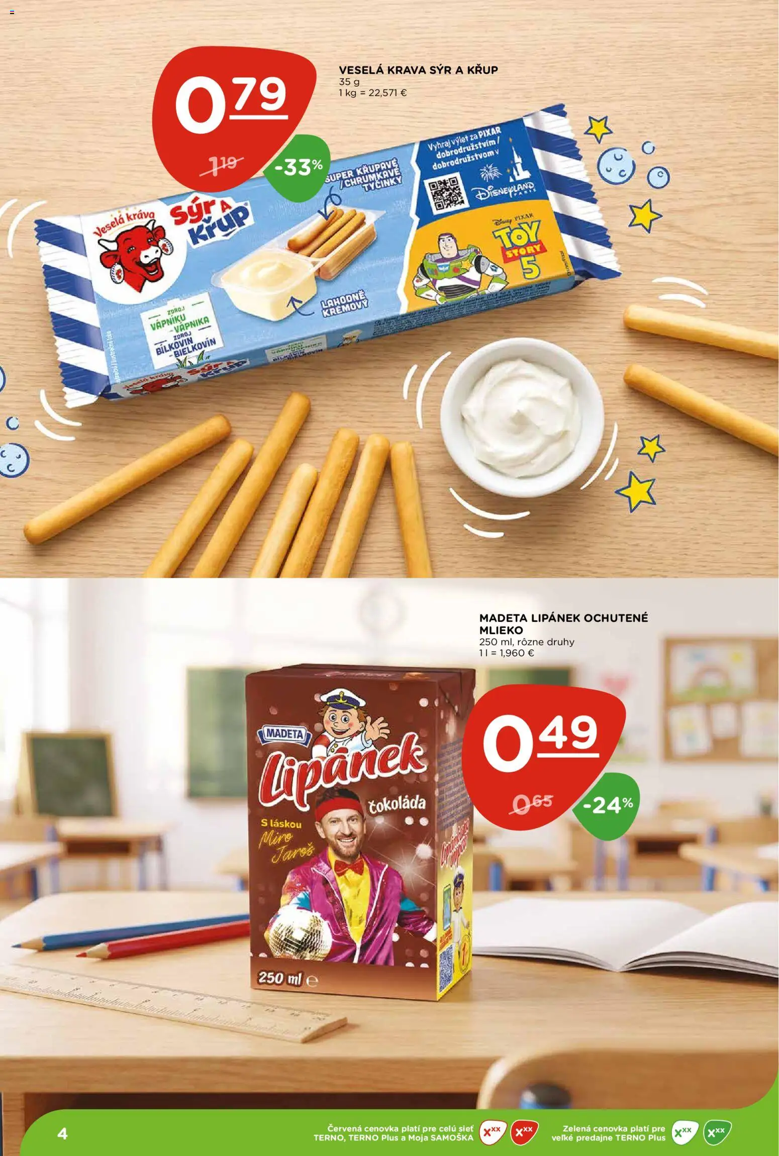 Nové Terno akcie – leták je platný od 17.09.2026 | Strana: 4 | Produkty: Mlieko, Syr, Čokoláda