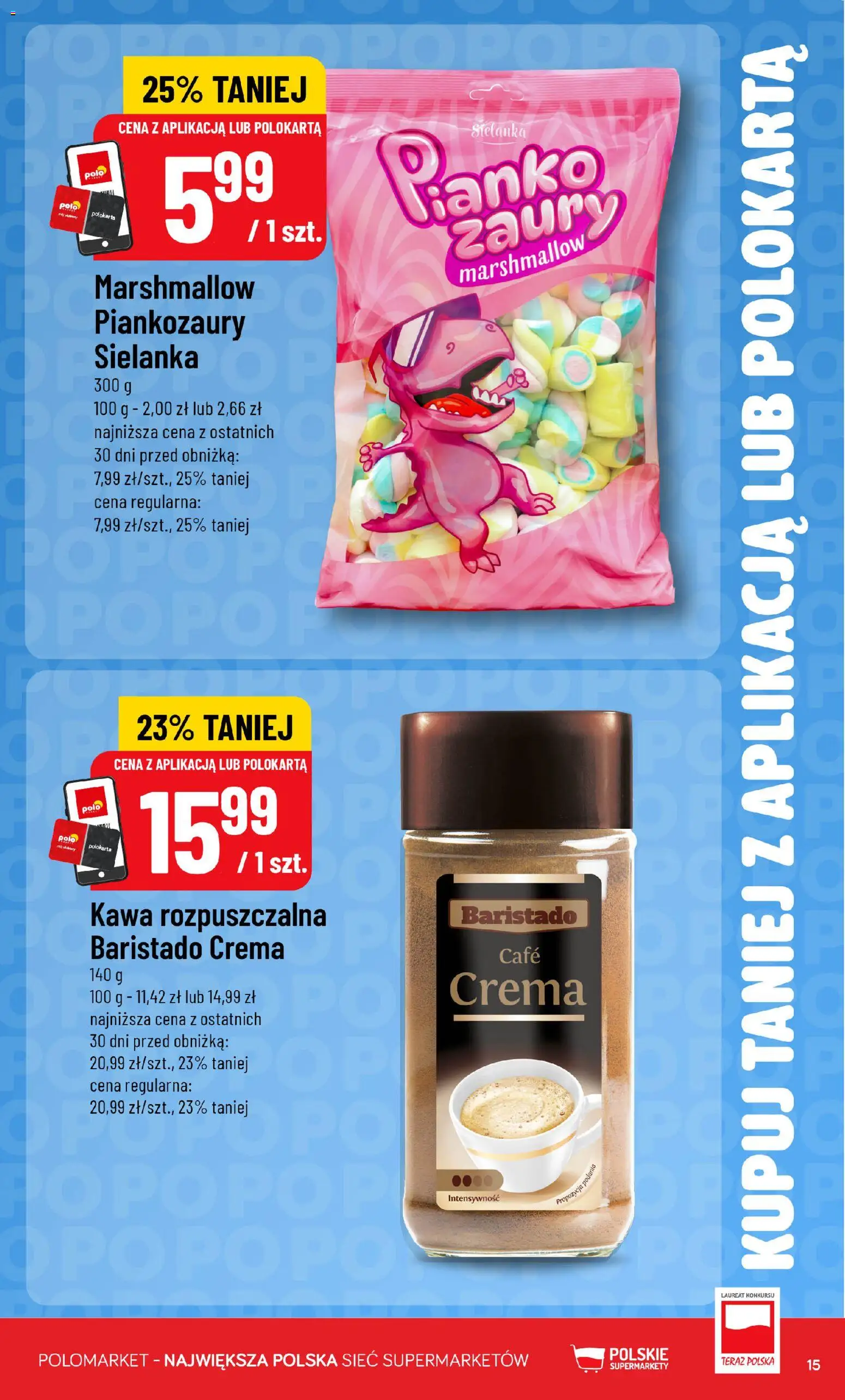 Nowa POLOmarket gazetka od jutra 19.08.2026 | Strona: 15 | Produkty: Kawa rozpuszczalna, Kawa