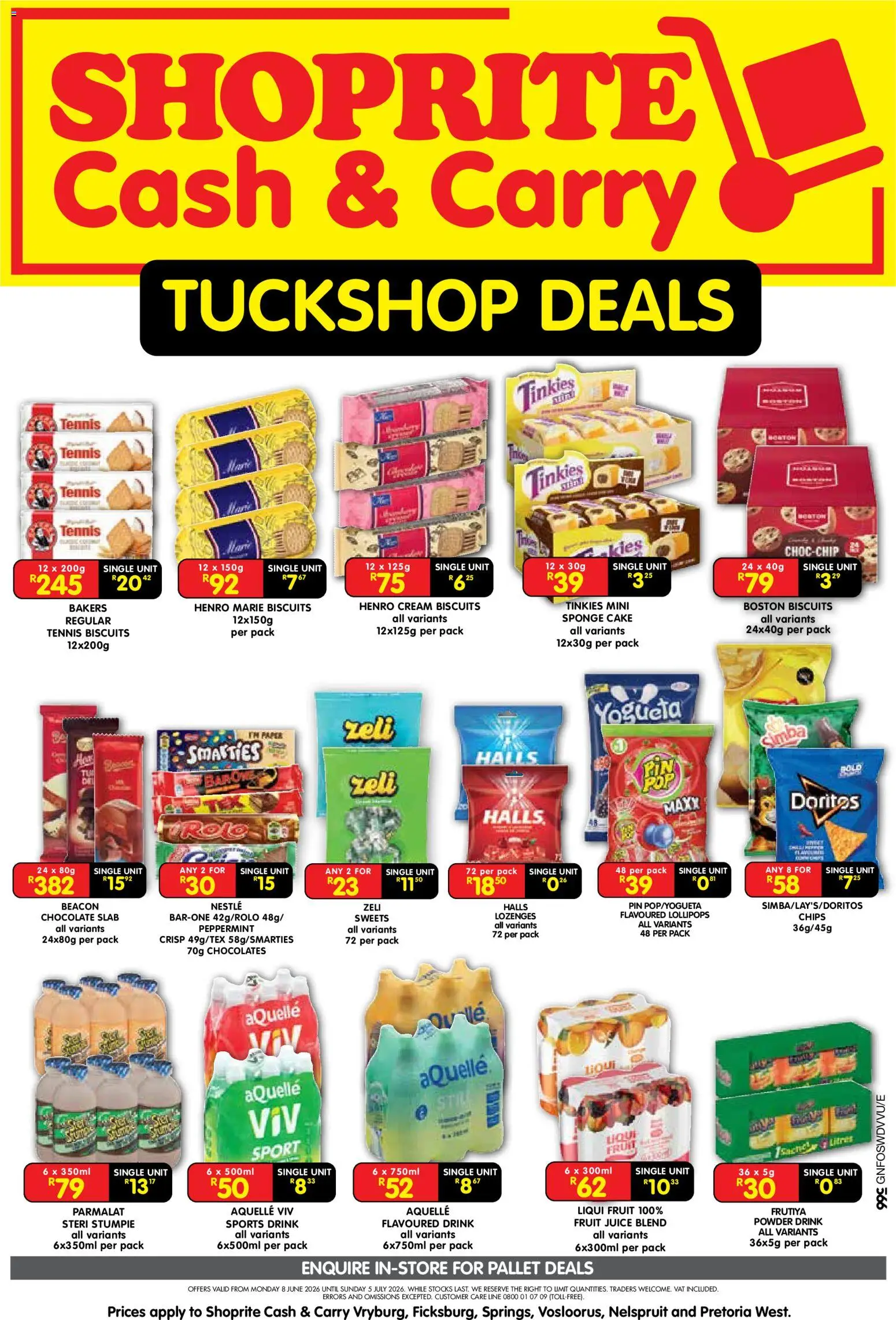 New Shoprite catalogue – valid from 08.06.2026 | Page: 1 | Products: Milk, Chocolate, Powder, Chips