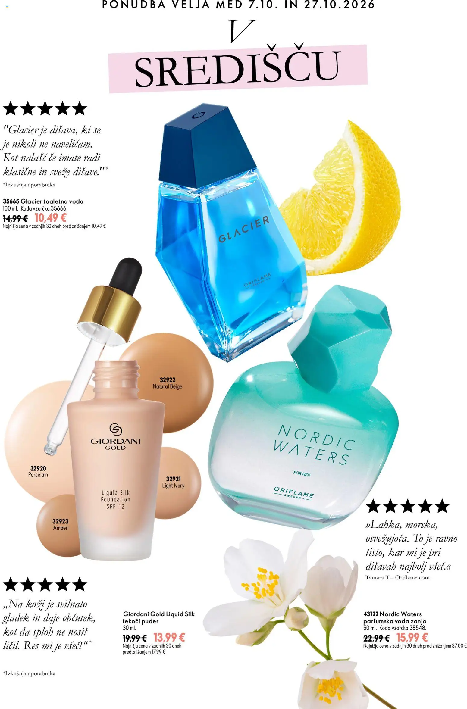 Novi Oriflame katalog ponudbe – veljaven od 07.10.2026 | Stran: 2 | Izdelki: Med, Puder, Toaletna voda, Parfumska voda