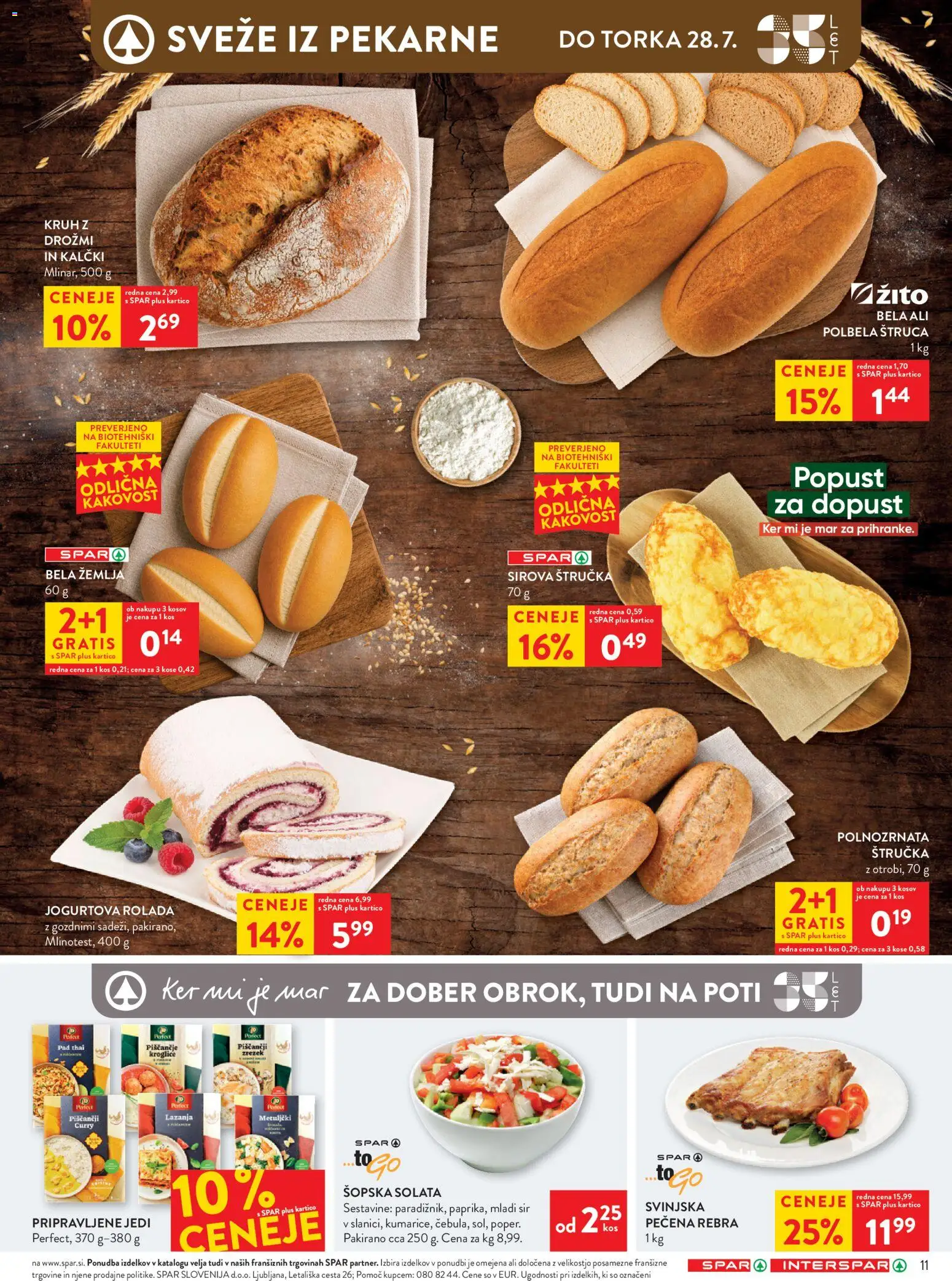 Novi Spar katalog ponudbe – veljaven od 22.07.2026 | Stran: 14 | Izdelki: Štručka, Sir, Kruh, Solata