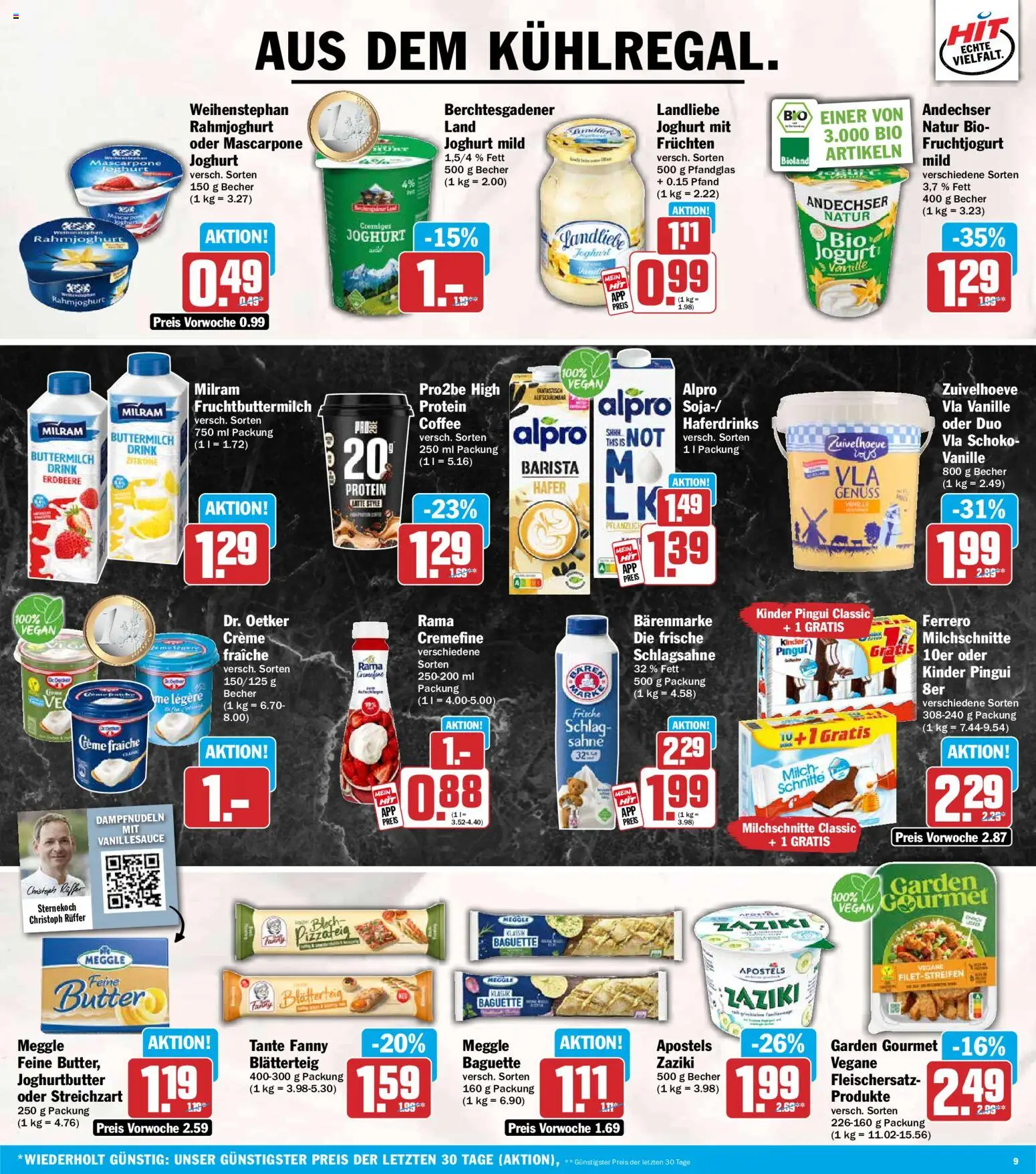 HIT Prospekt – gültig ab 08.06.2026 | Seite: 9 | Produkte: Rama, Schlagsahne, Butter, Sahne