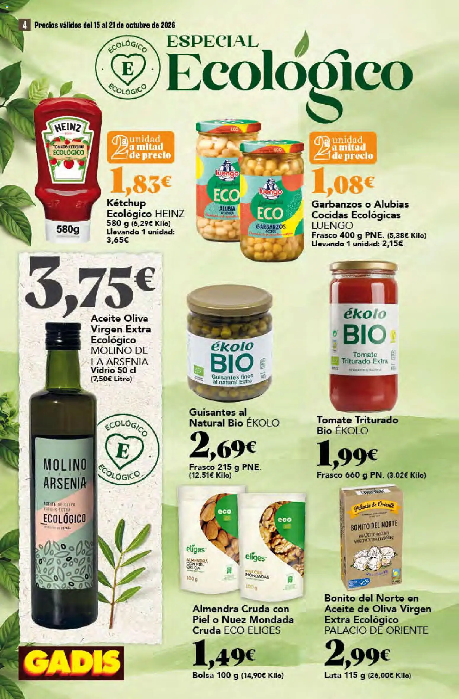 Gadis - folleto │ válido desde el 15/10/2026 | Página: 4 | Productos: Kétchup, Tomate, Aceite de oliva, Bolsa