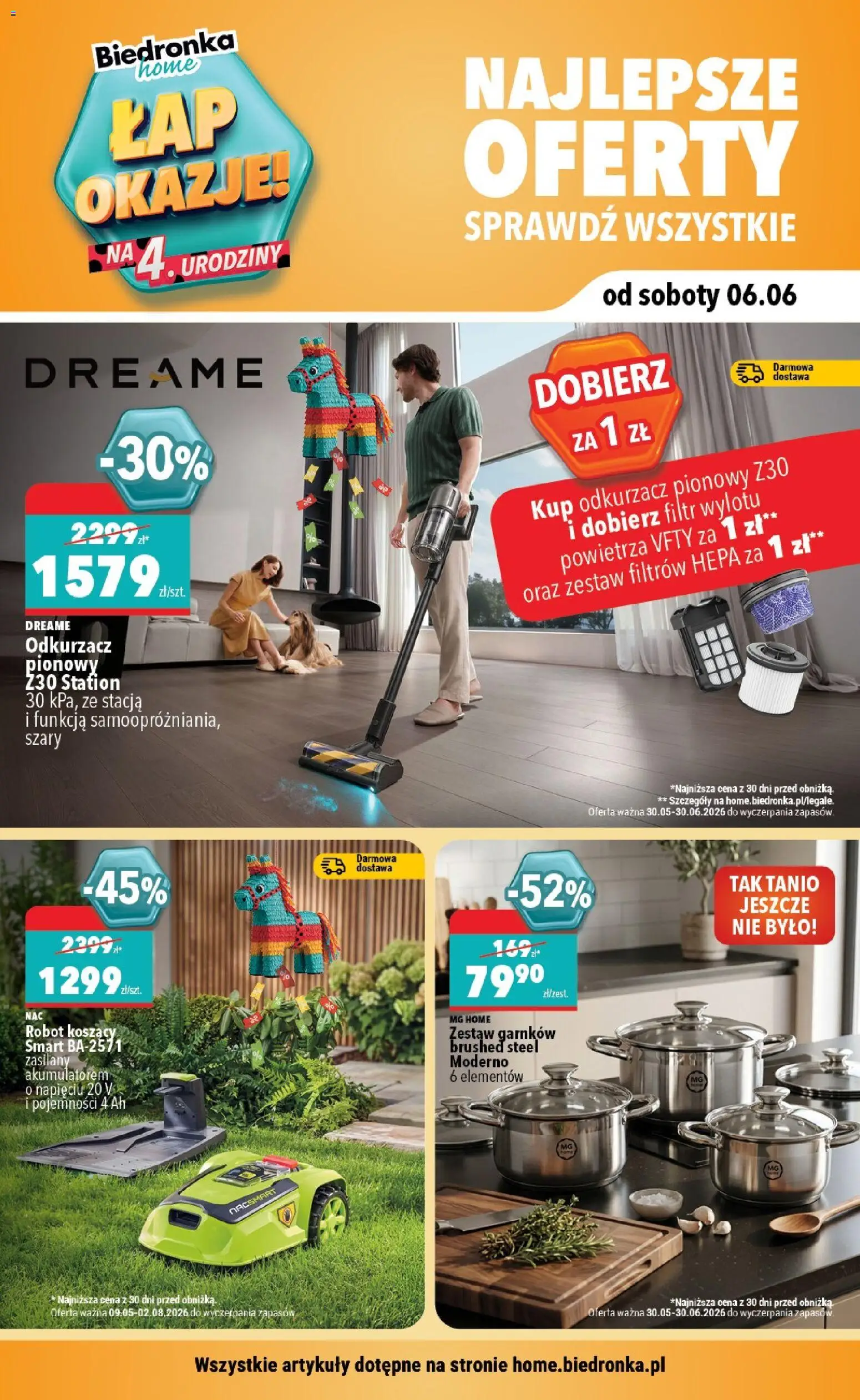 Biedronka gazetka - Home od 06.06.2026 | Strona: 1 | Produkty: Odkurzacz, Robot, Cleaner, Odkurzacz pionowy