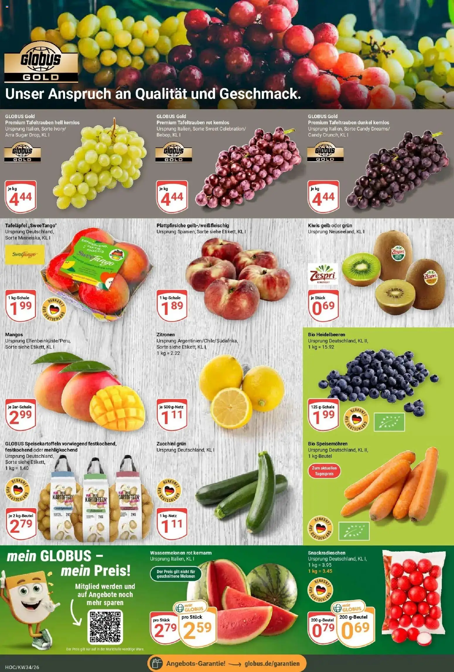 Globus Prospekt Hockenheim (ab 17.08.2026) » Angebote online | Seite: 7 | Produkte: Heidelbeeren, Kartoffeln, Zucchini, Zitronen
