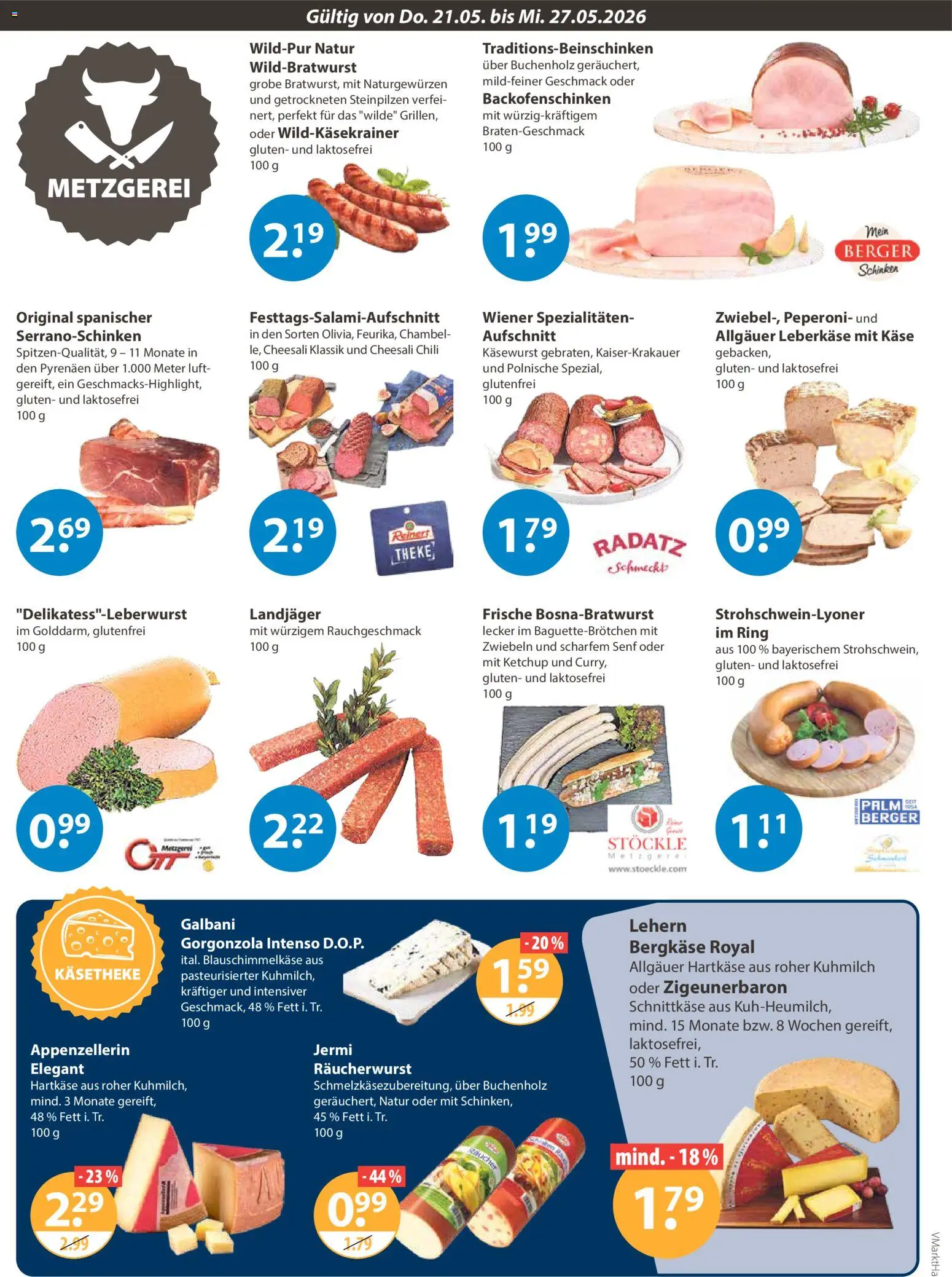 V-Markt Angebote – gültig ab 21.05.2026 | Seite: 2 | Produkte: Käse, Theke, Schinken, Ketchup