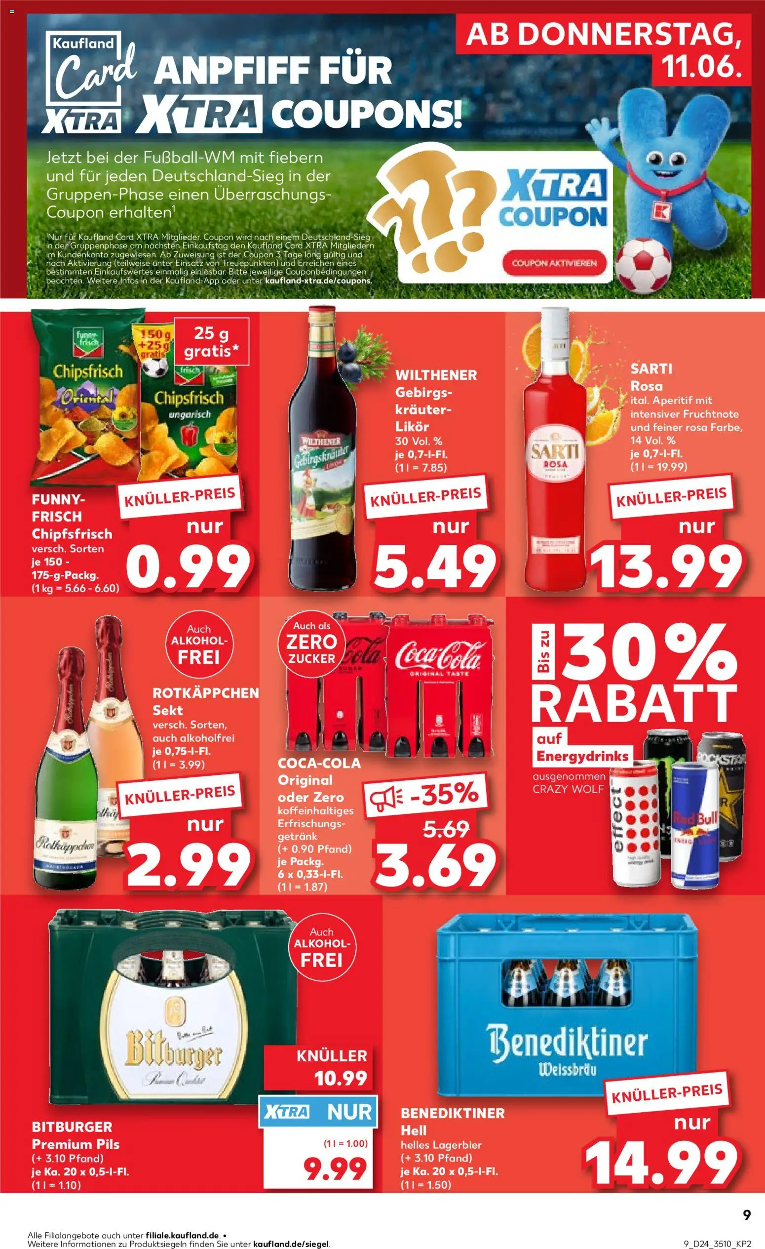 Kaufland Prospekt Zeitz – gültig ab 11.06.2026 | Seite: 9 | Produkte: Bitburger, Pils, Grat, Chips