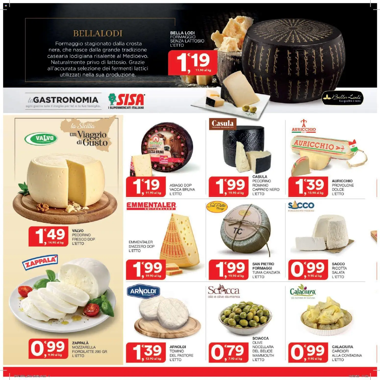 Volantino SISA del 27/08/2026 | Pagina: 4 | Prodotti: Provolone, Formaggio, Olio, Senza lattosio