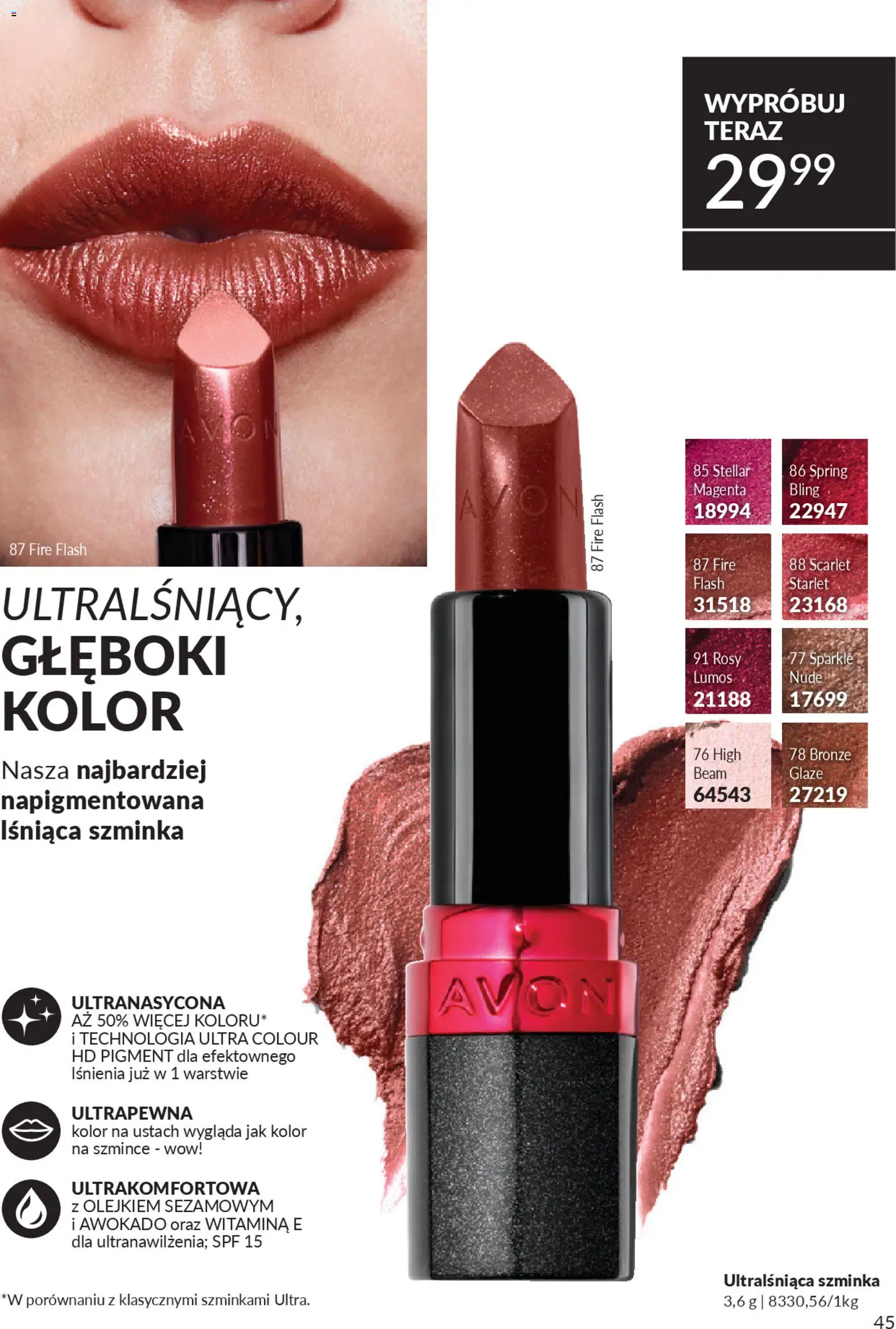 Avon Katalog 4 2026 od 01.04.2026 | Strona: 45 | Produkty: Szminka, Awokado