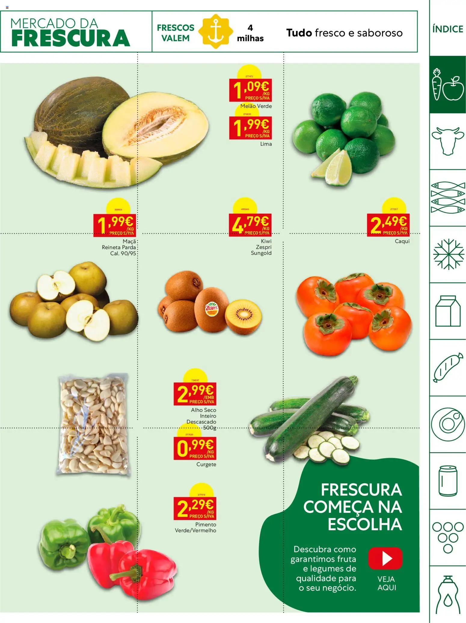 Recheio Horeca │ válido de 29/09/2026 | Página: 3 | Produtos: Curgete, Lima, Melão, Alho