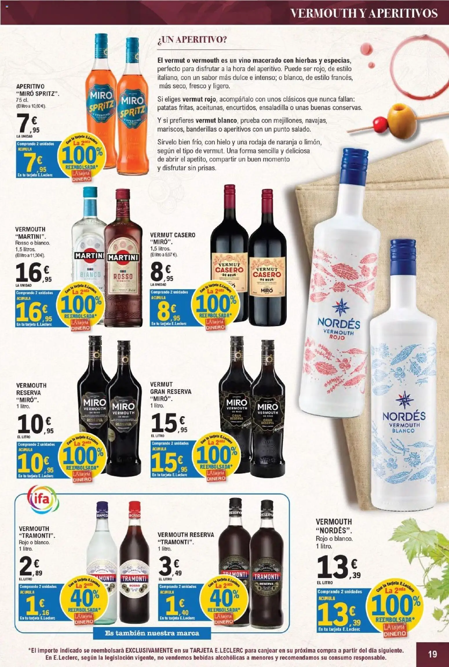 E.Leclerc - Miranda de Ebro │ válido desde el 16/09/2026 | Página: 19 | Productos: Vermut, Ensaladilla, Hielo, Bebidas