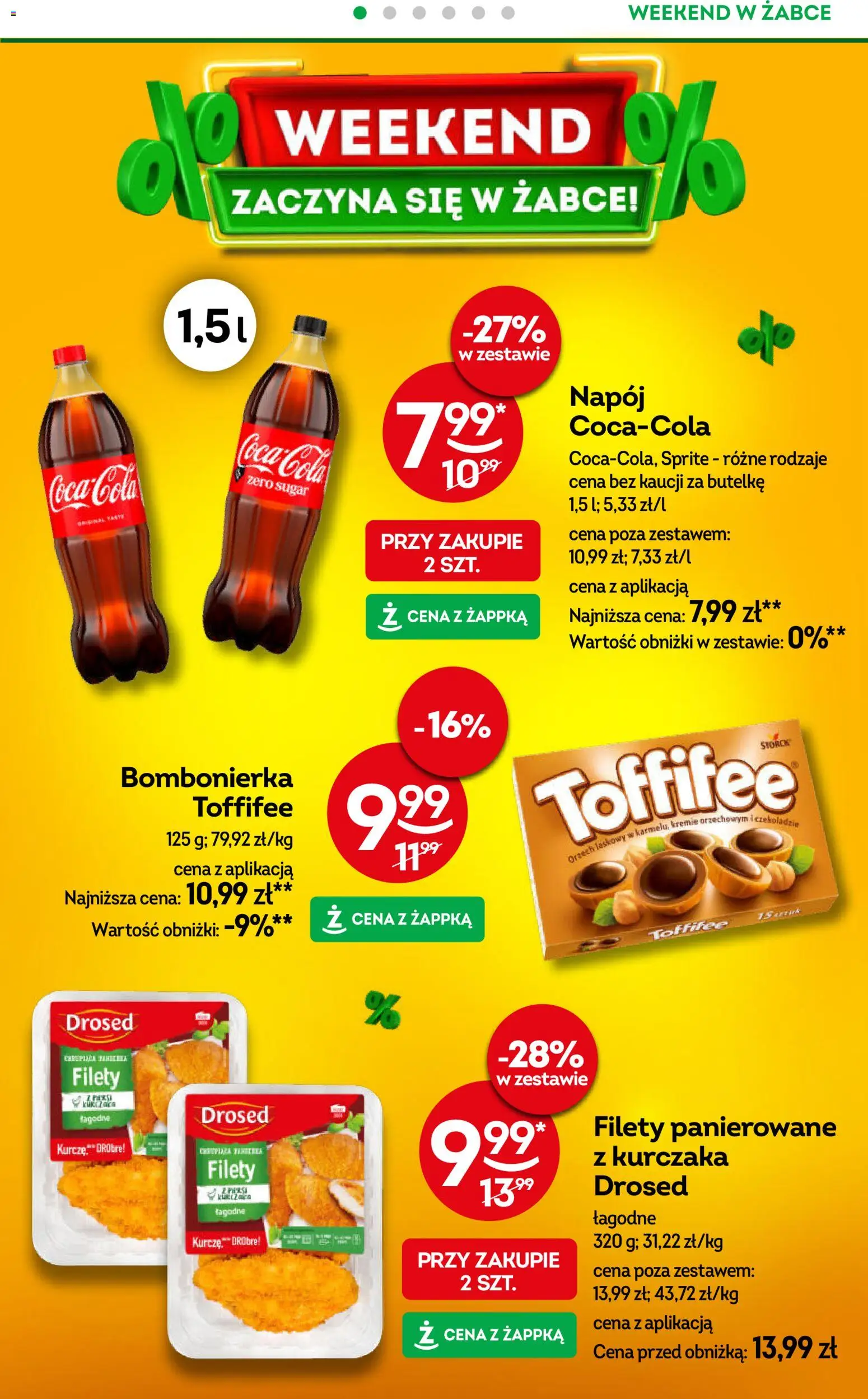 Żabka gazetka - Weekendowe promocje od 02.10.2026 | Strona: 2 | Produkty: Filety z kurczaka, Bombonierka, Sprite, Toffifee