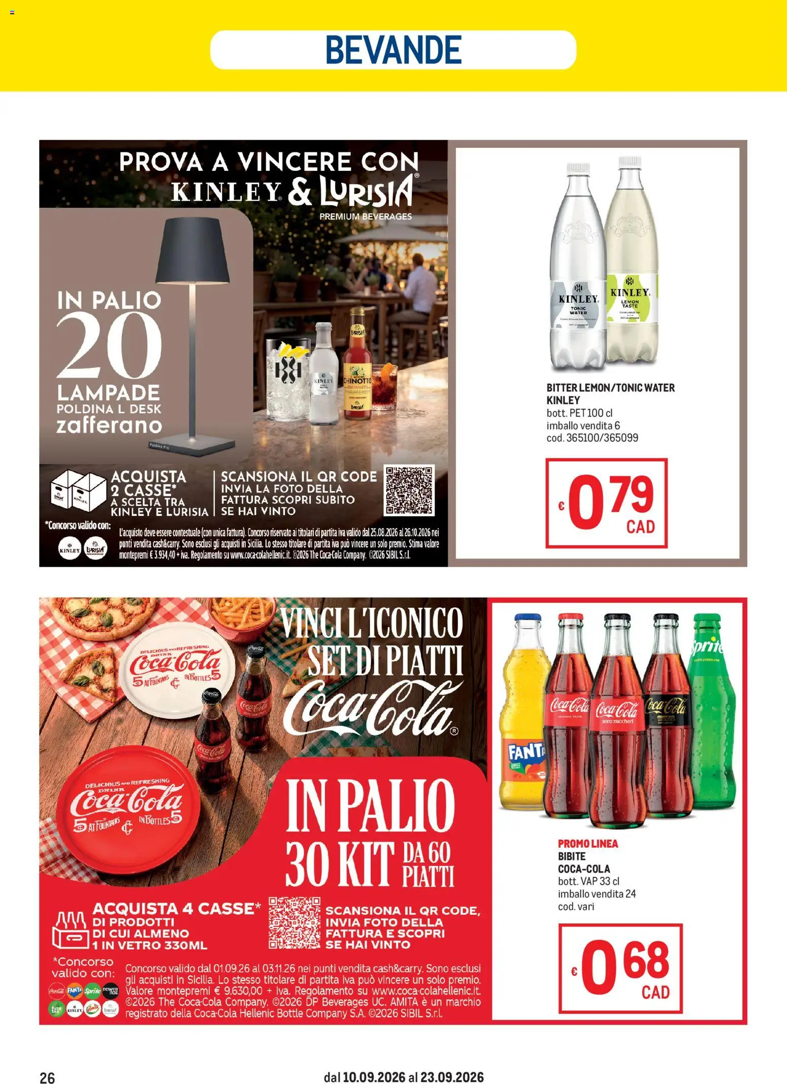 Volantino Metro del 10/09/2026 | Pagina: 26 | Prodotti: Chinotto, Oca, The, Bibite