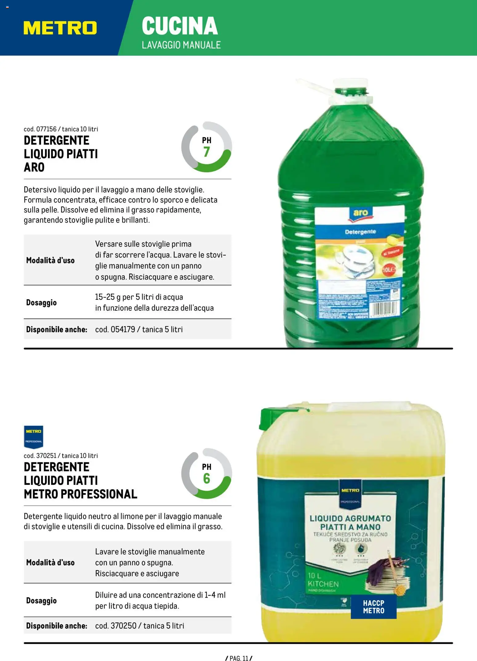 Volantino Metro del 07.01.2026 | Pagina: 11 | Prodotti: Detergente, Acqua, Limone, Tanica