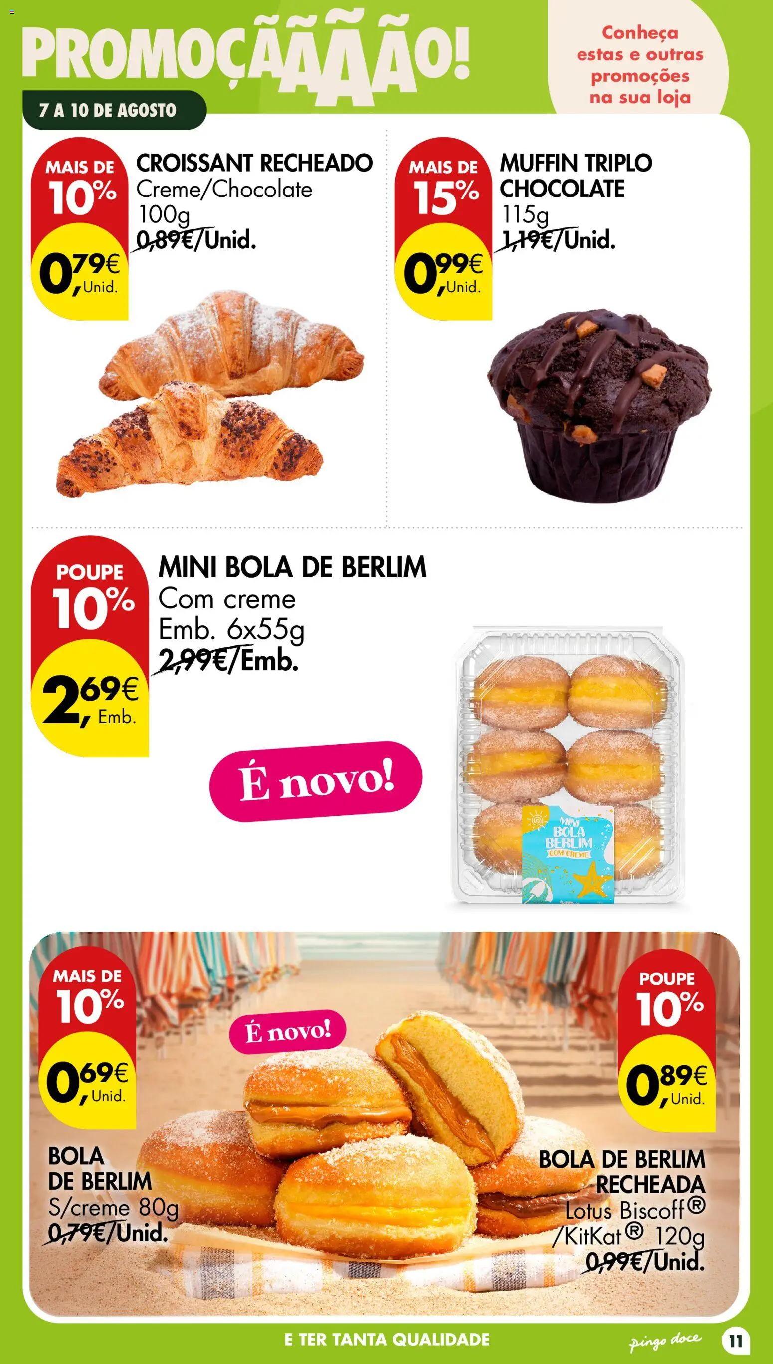 Pingo Doce Poupe este Fim de Semana │ válido de 07/08/2026 | Página: 11 | Produtos: Croissant, Chocolate, Bola de Berlim, Creme